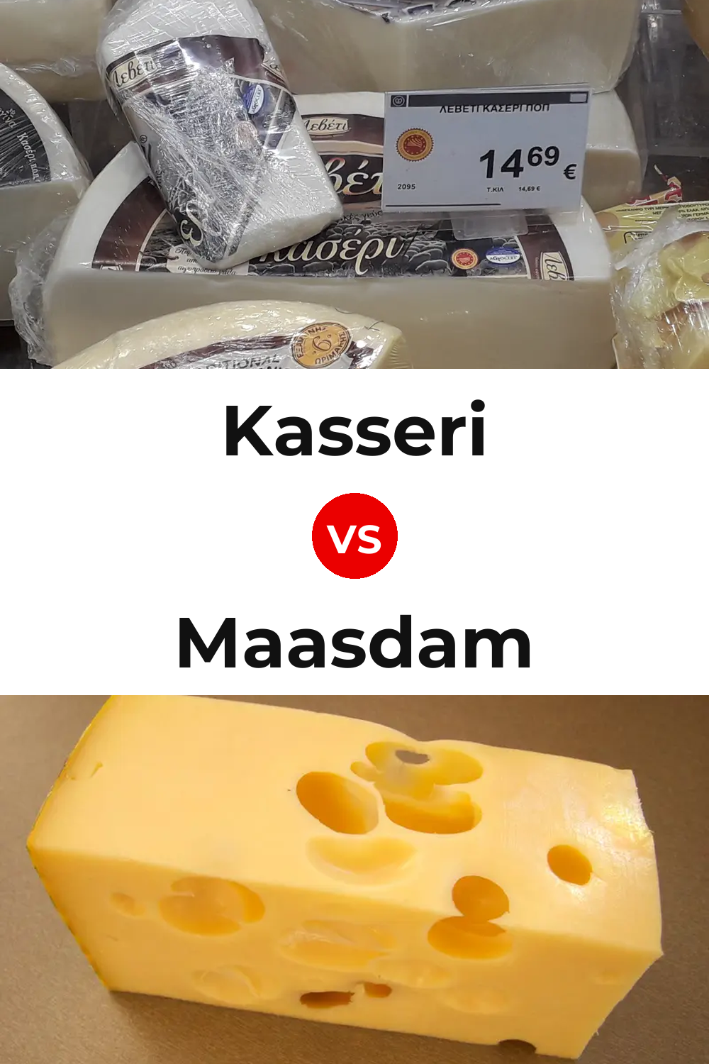 Kasseri Cheese vs Maasdam Cheese Pinterest comparison