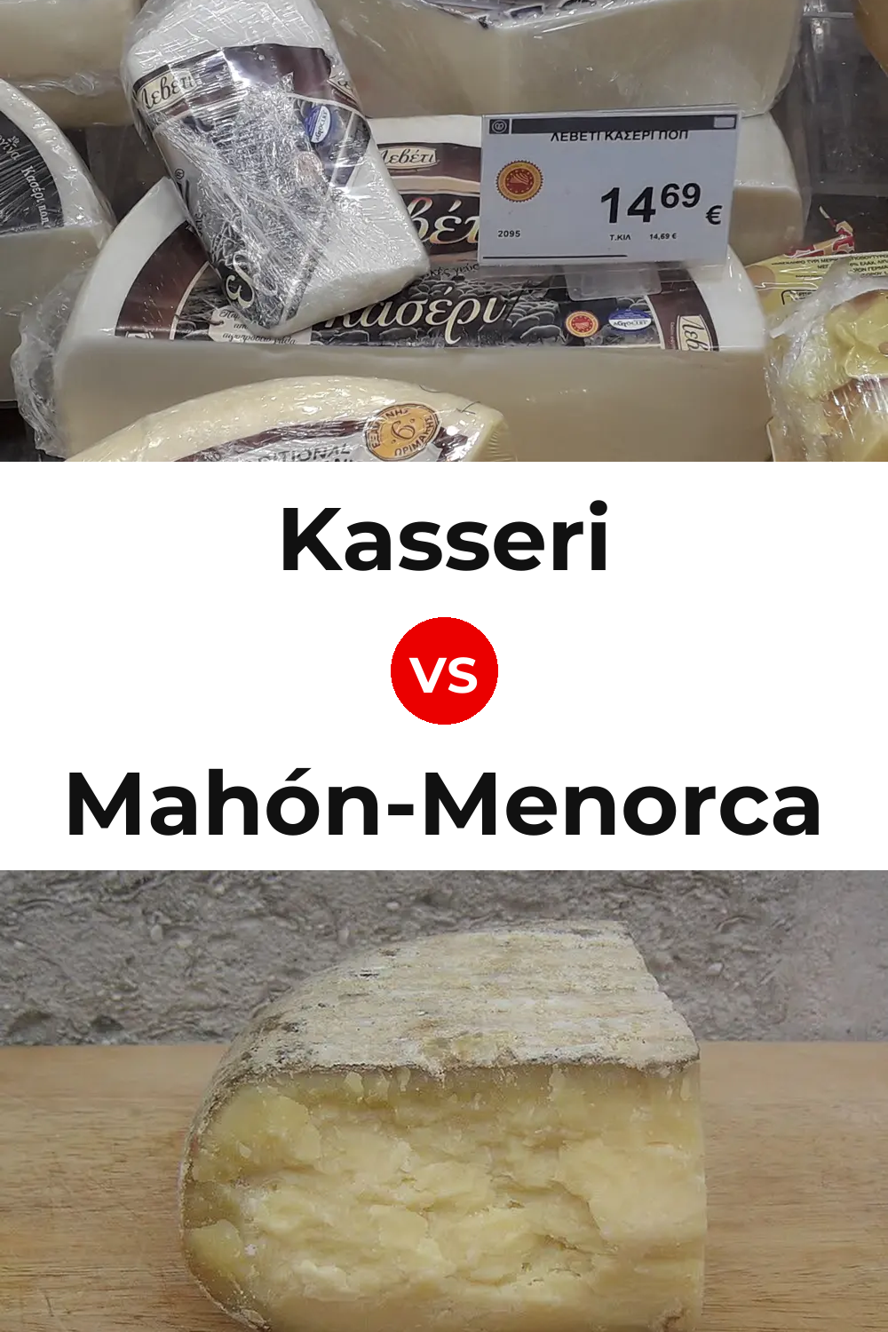 Kasseri Cheese vs Mahón-Menorca Cheese Pinterest comparison