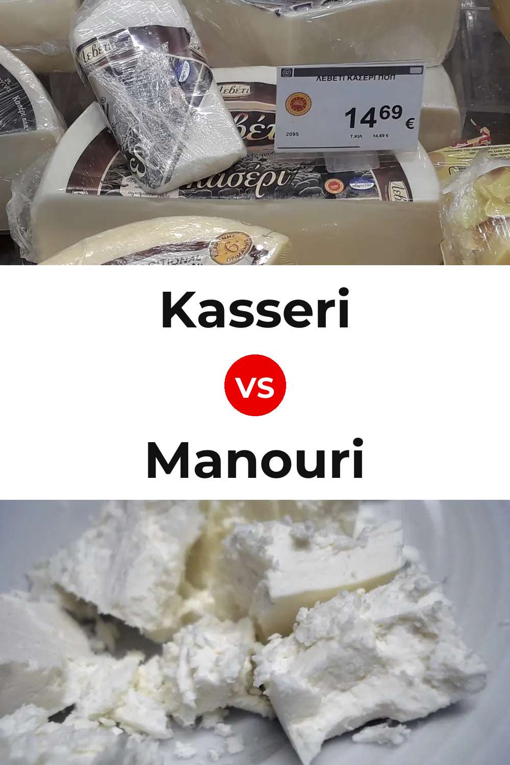 Kasseri Cheese vs Manouri Cheese Pinterest comparison