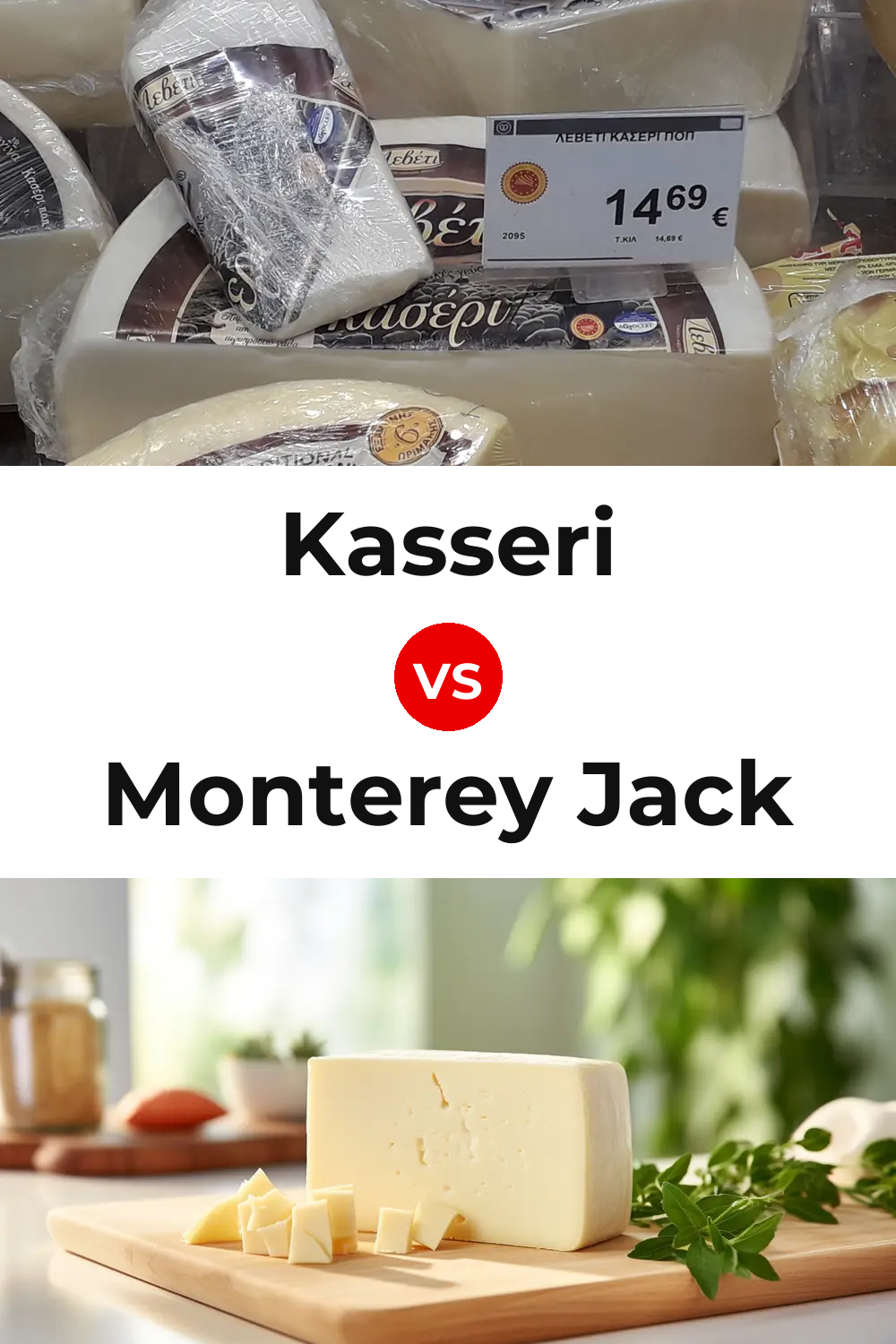 Kasseri Cheese vs Monterey Jack Cheese Pinterest comparison