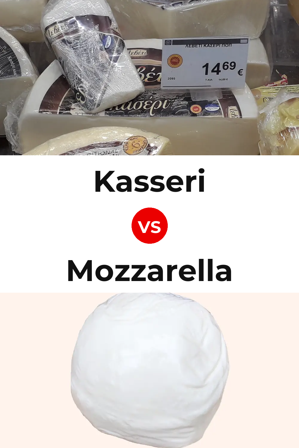 Kasseri Cheese vs Mozzarella Cheese Pinterest comparison