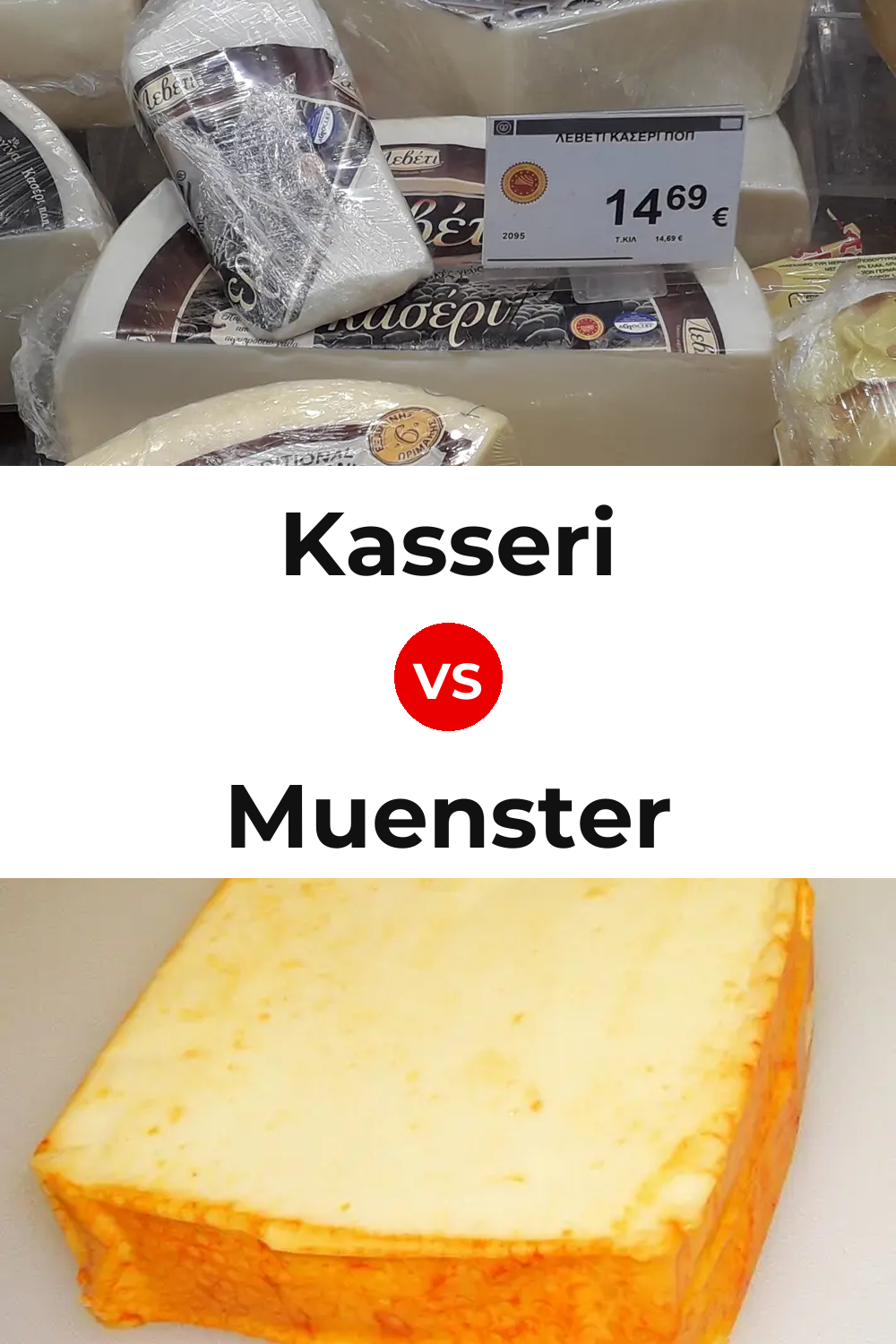 Kasseri Cheese vs Muenster Cheese Pinterest comparison