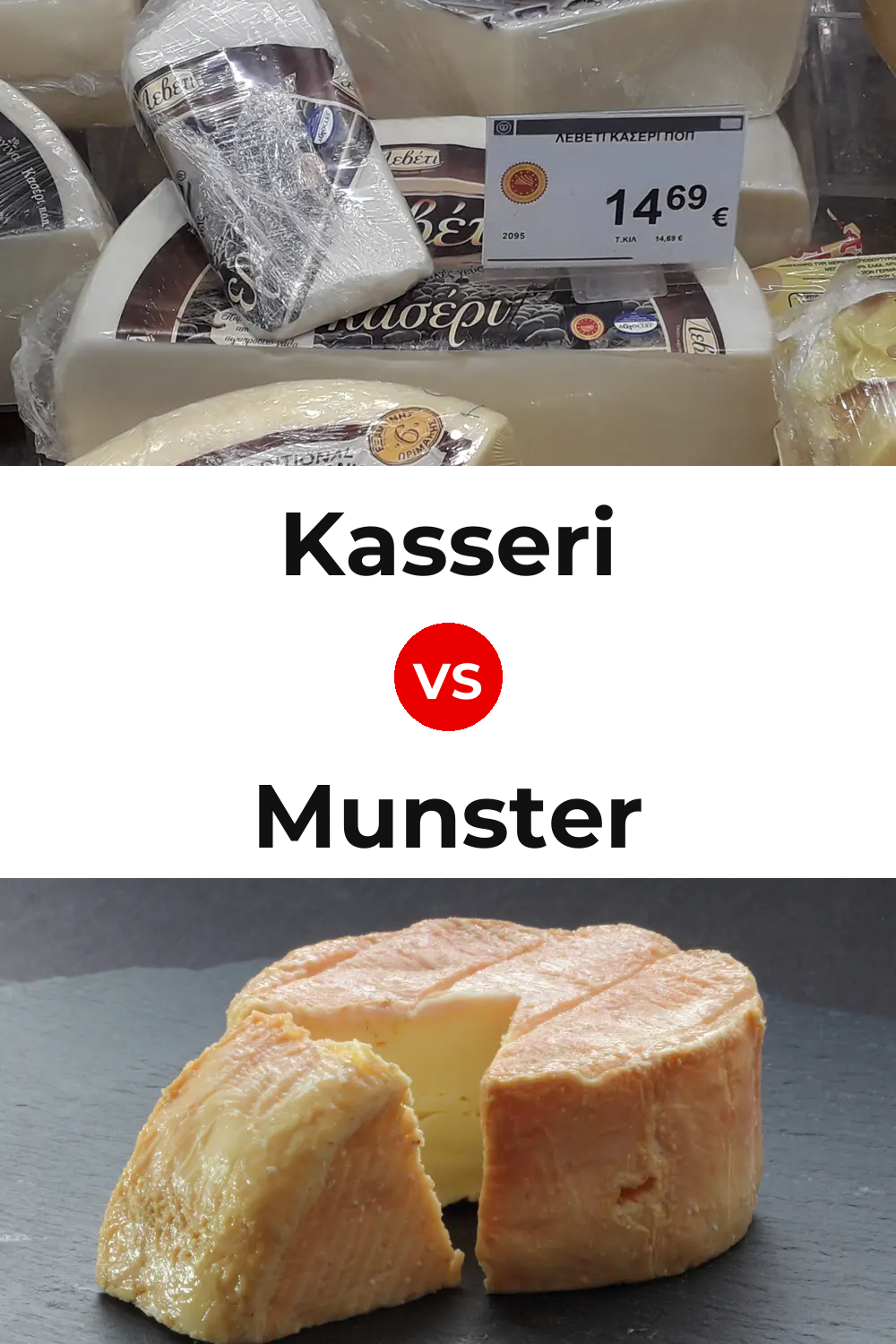 Kasseri Cheese vs Munster Cheese Pinterest comparison