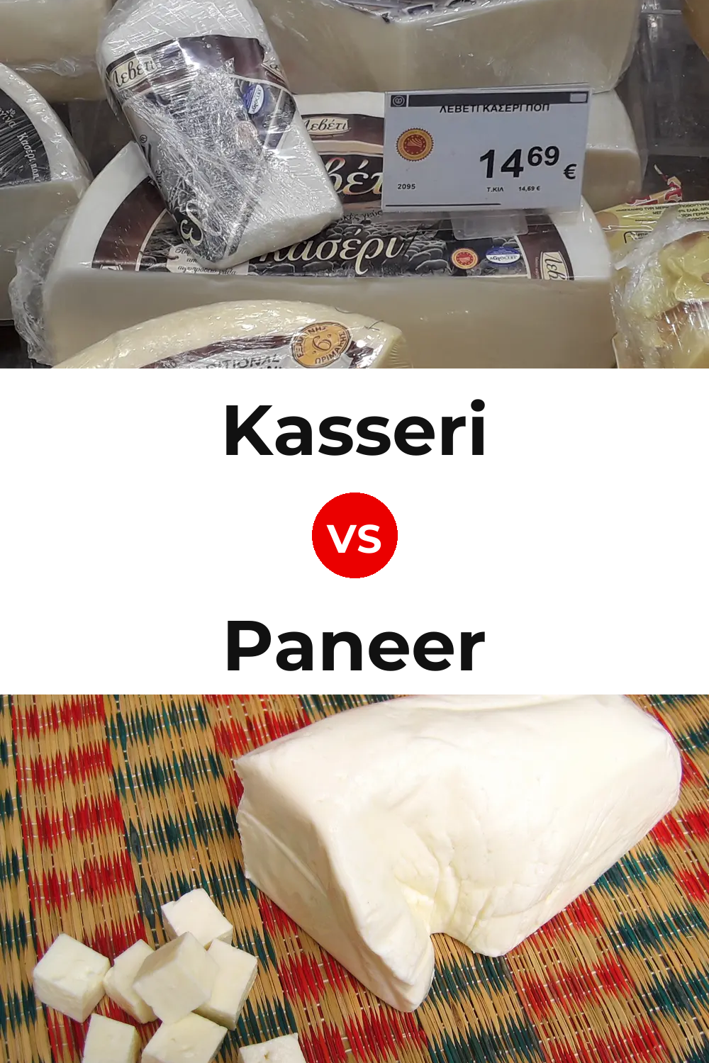 Kasseri Cheese vs Paneer Cheese Pinterest comparison