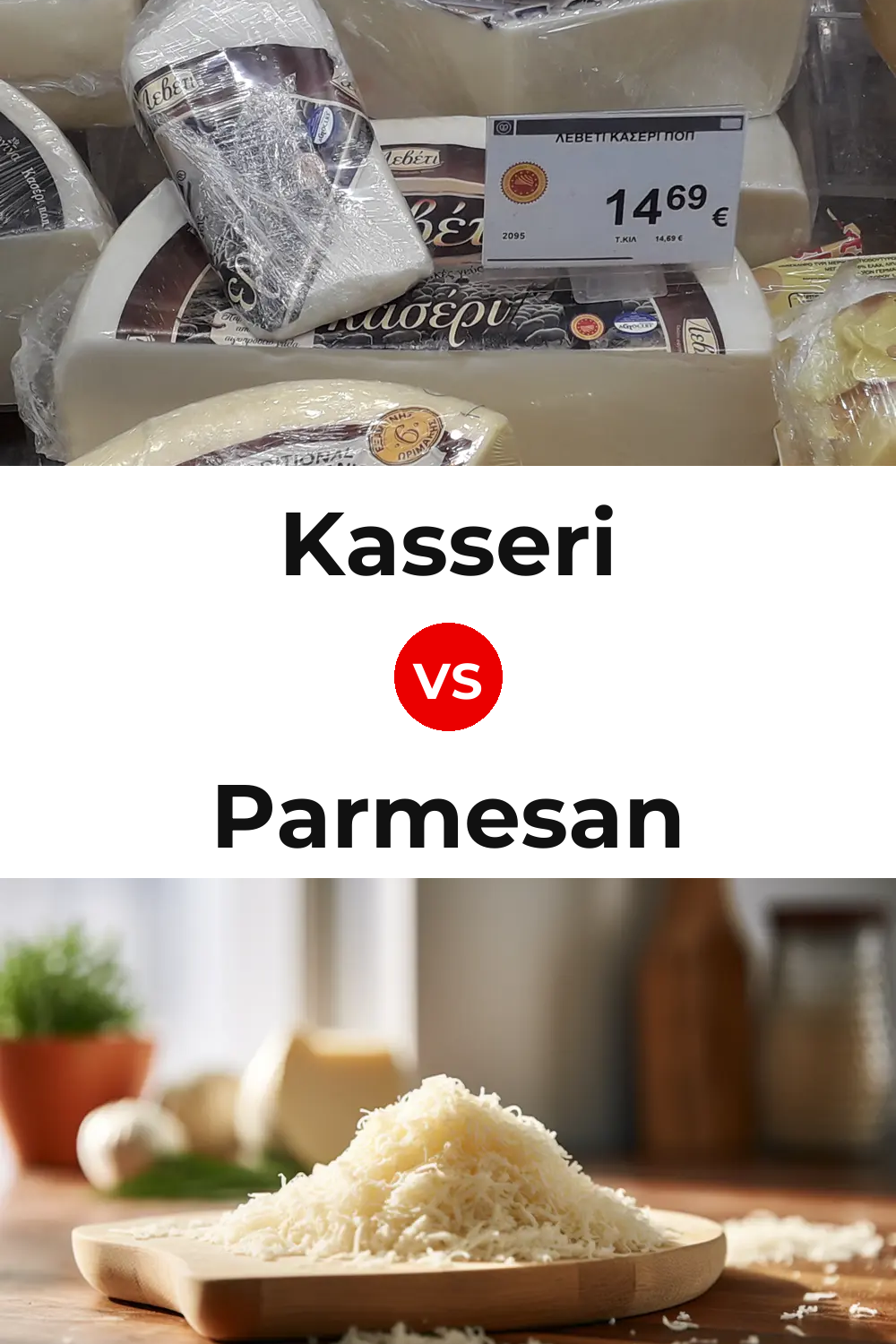 Kasseri Cheese vs Parmesan Cheese Pinterest comparison