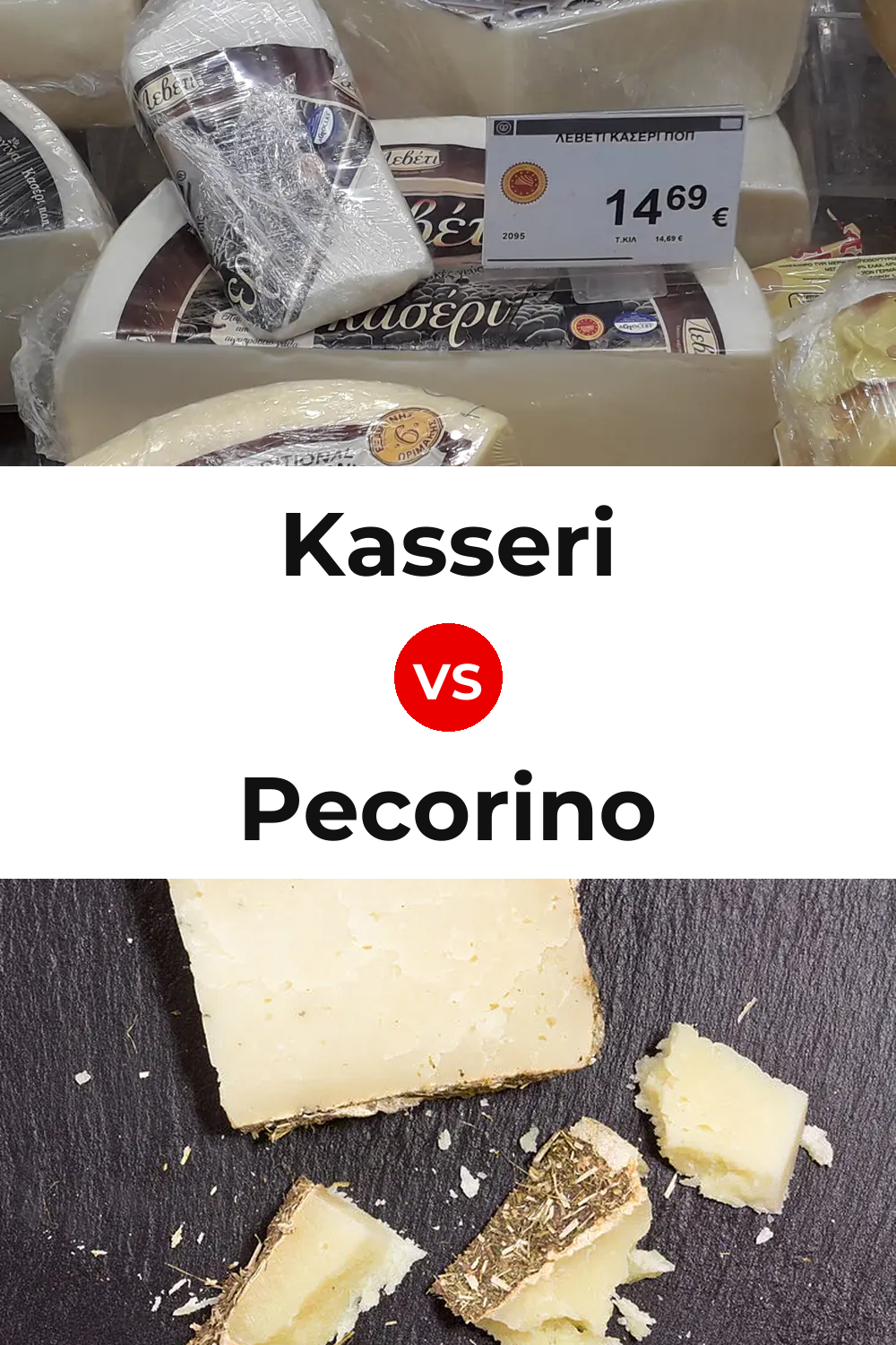 Kasseri Cheese vs Pecorino Cheese Pinterest comparison