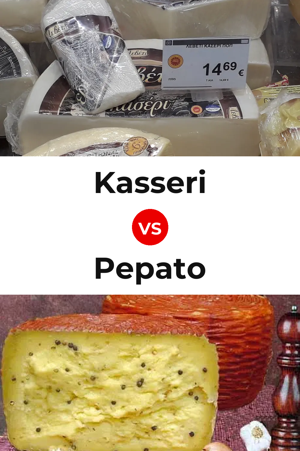 Kasseri Cheese vs Pepato Cheese Pinterest comparison
