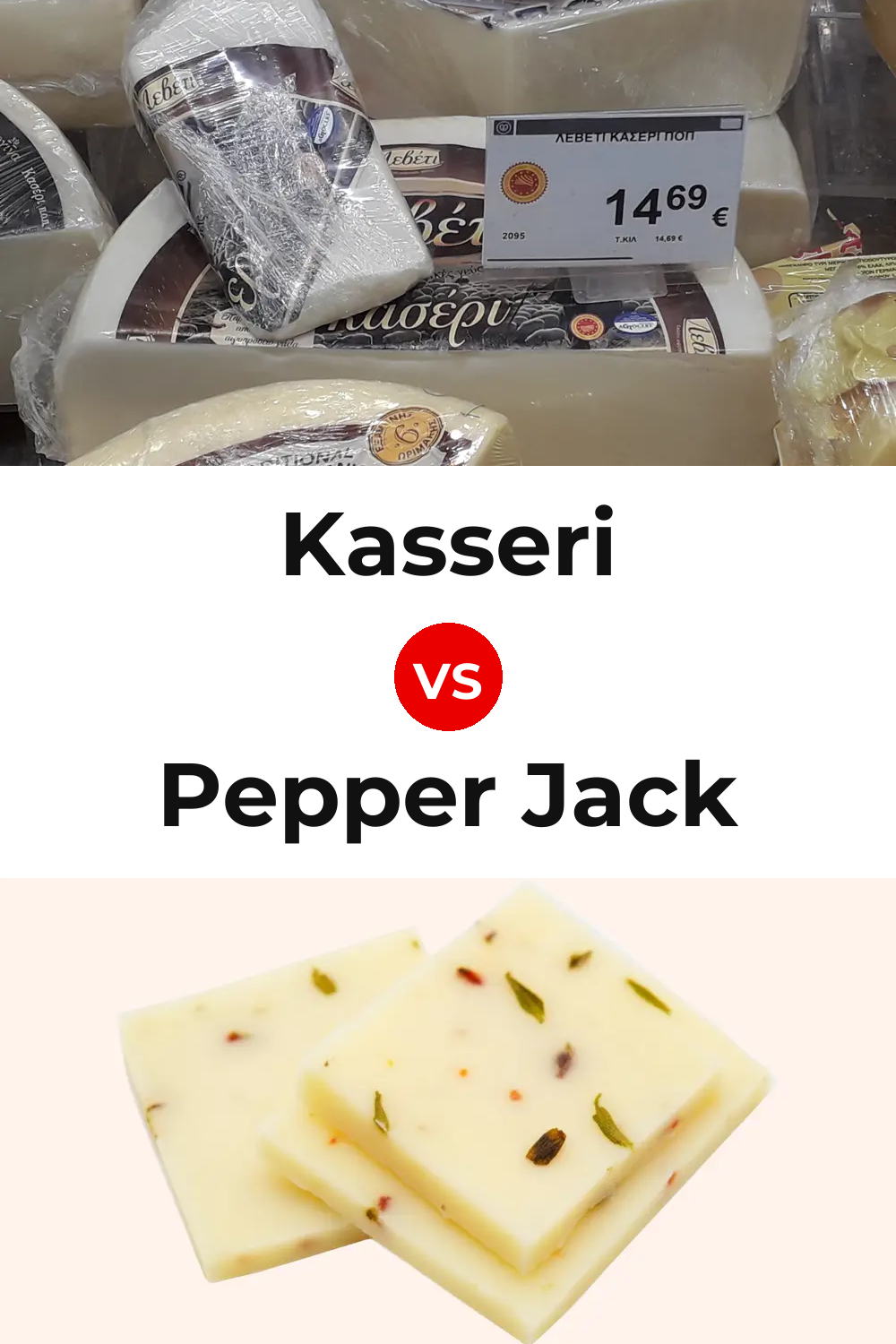 Kasseri Cheese vs Pepper Jack Cheese Pinterest comparison