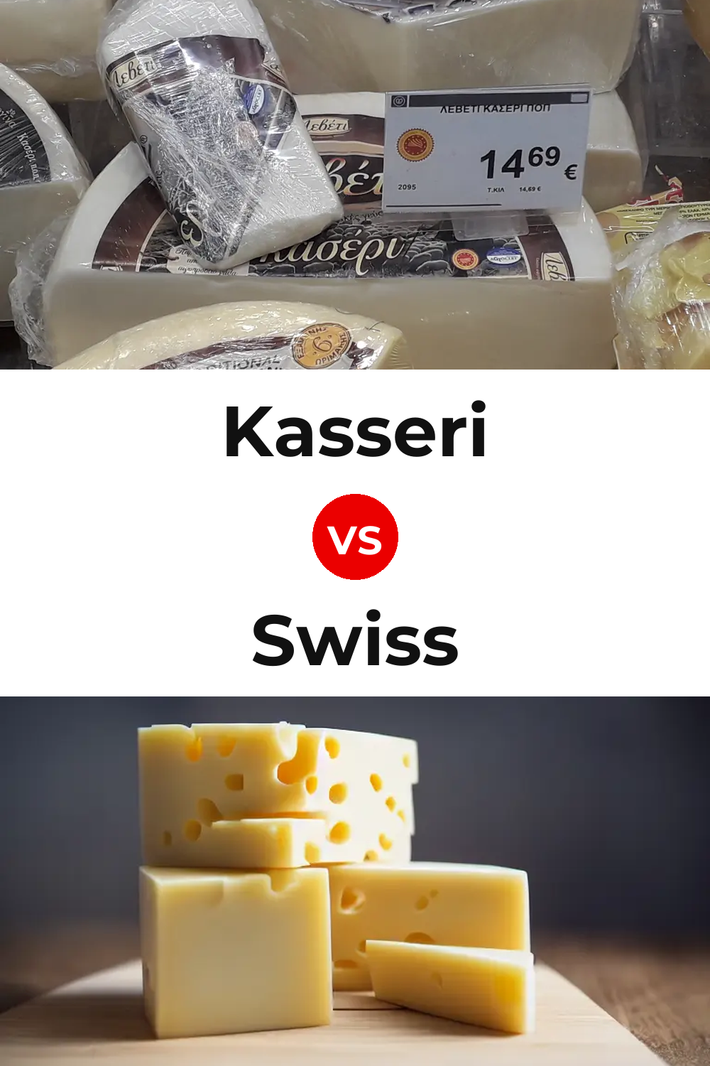 Kasseri Cheese vs Swiss Cheese Pinterest comparison