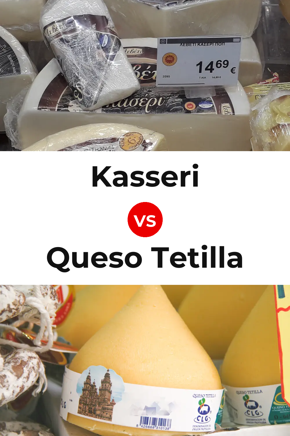 Kasseri Cheese vs Queso Tetilla Pinterest comparison