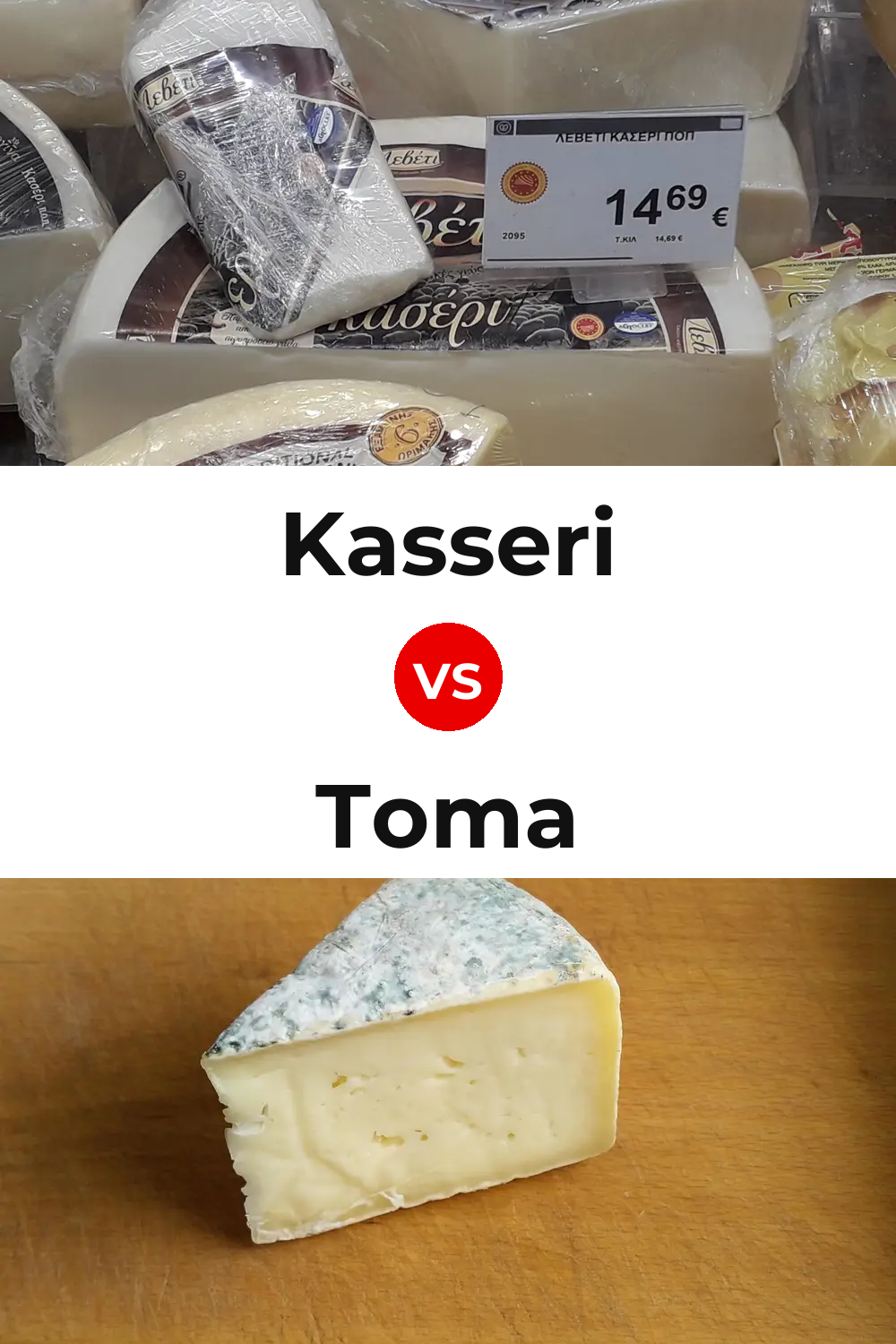 Kasseri Cheese vs Toma Cheese Pinterest comparison