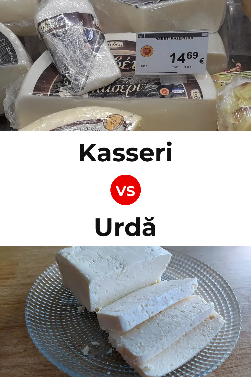 Kasseri Cheese vs Urdă Cheese Pinterest comparison