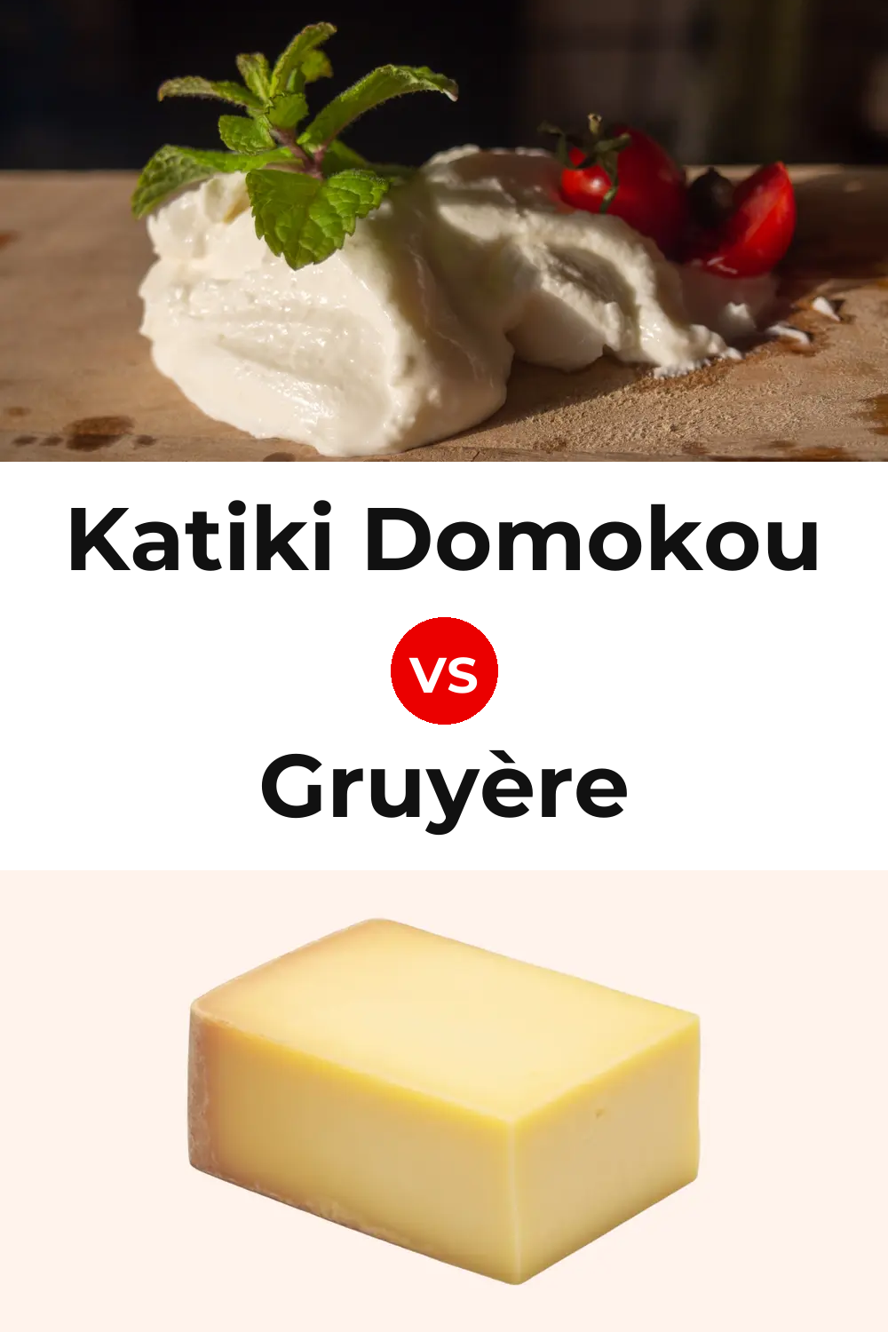 Katiki Domokou Cheese vs Gruyère Cheese Pinterest comparison