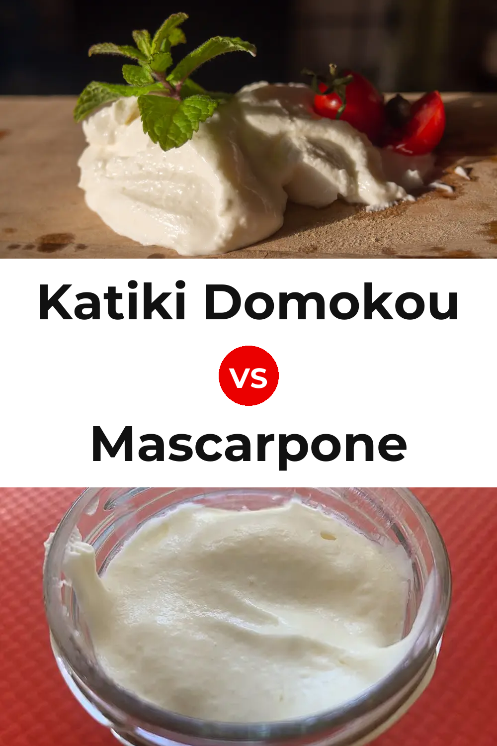 Katiki Domokou Cheese vs Mascarpone Cheese Pinterest comparison