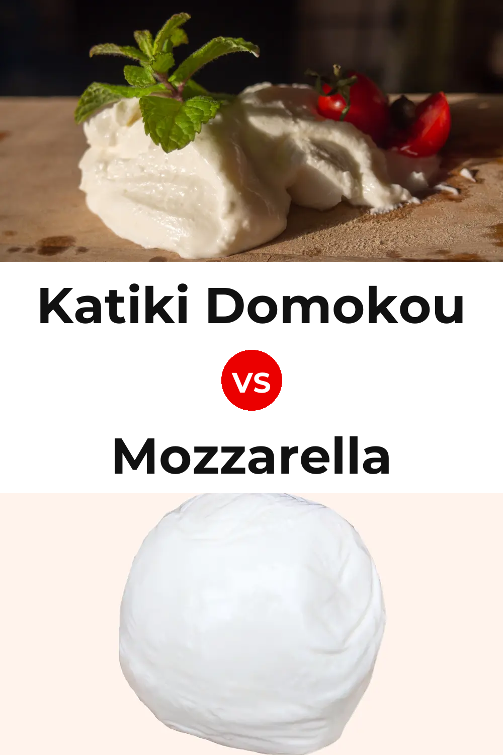Katiki Domokou Cheese vs Mozzarella Cheese Pinterest comparison