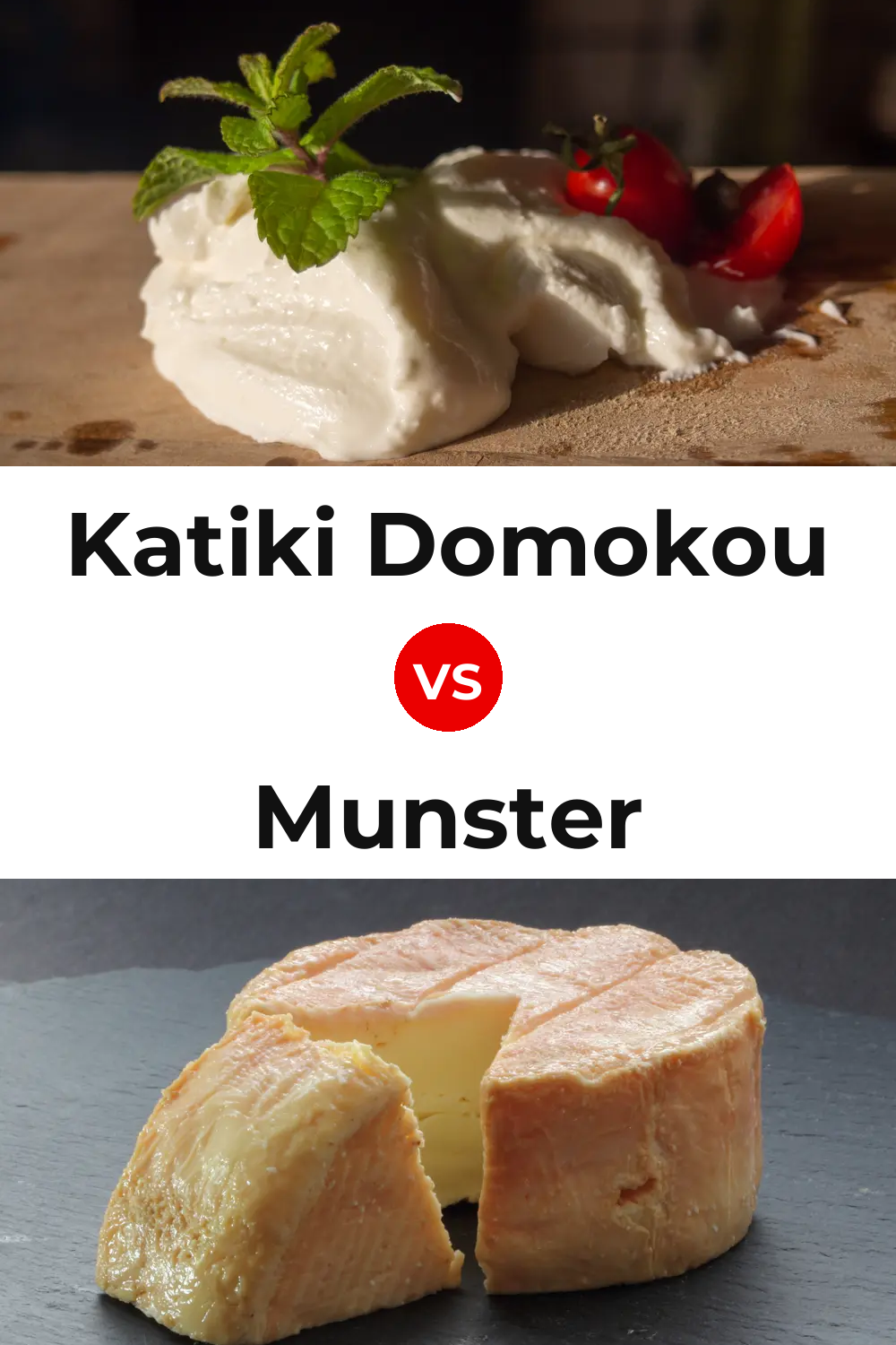 Katiki Domokou Cheese vs Munster Cheese Pinterest comparison