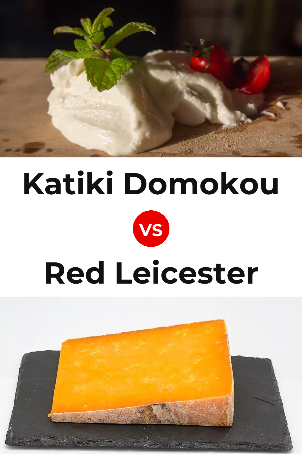 Katiki Domokou Cheese vs Red Leicester Cheese Pinterest comparison