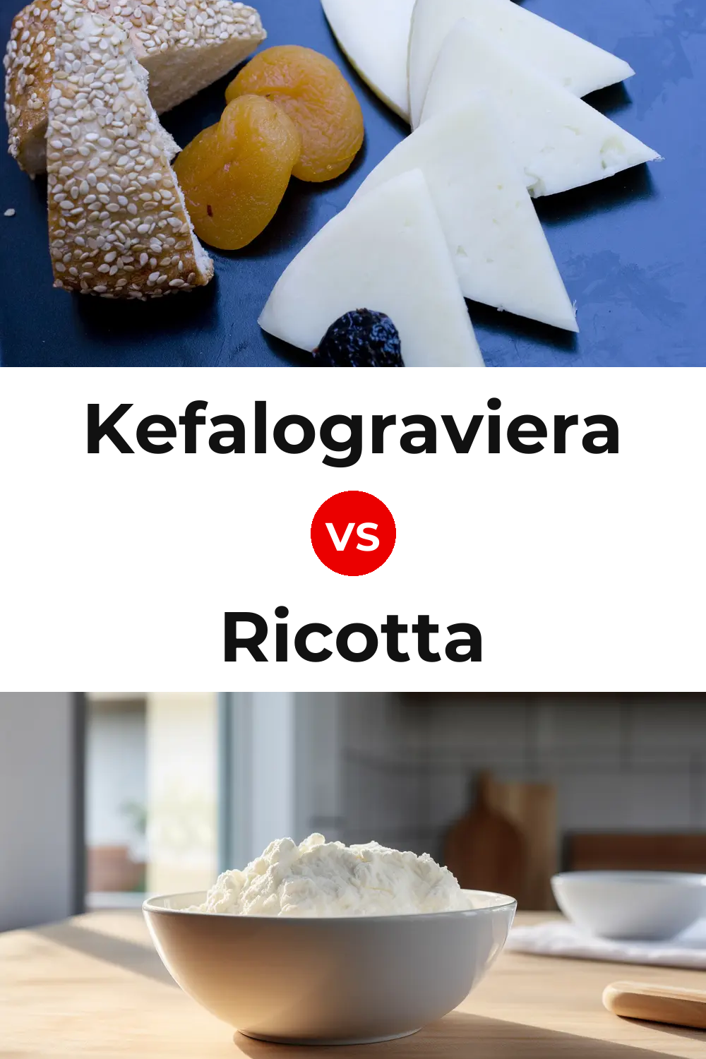 Kefalograviera Cheese vs Ricotta Cheese Pinterest comparison