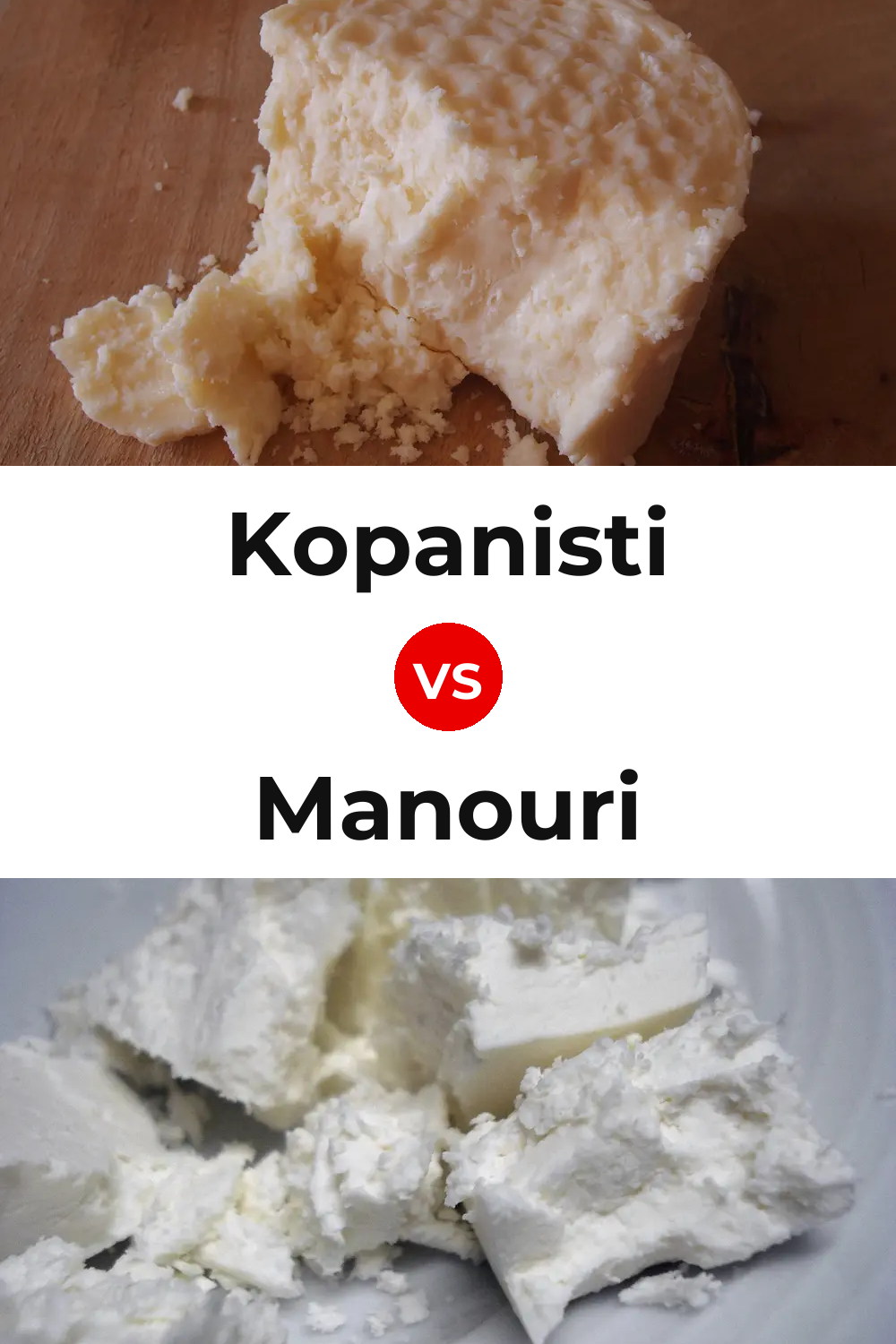 Kopanisti Cheese vs Manouri Cheese Pinterest comparison