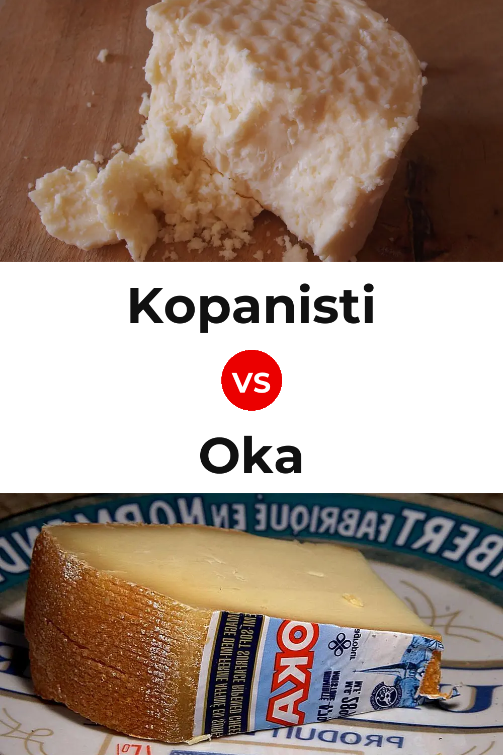 Kopanisti Cheese vs Oka Cheese Pinterest comparison
