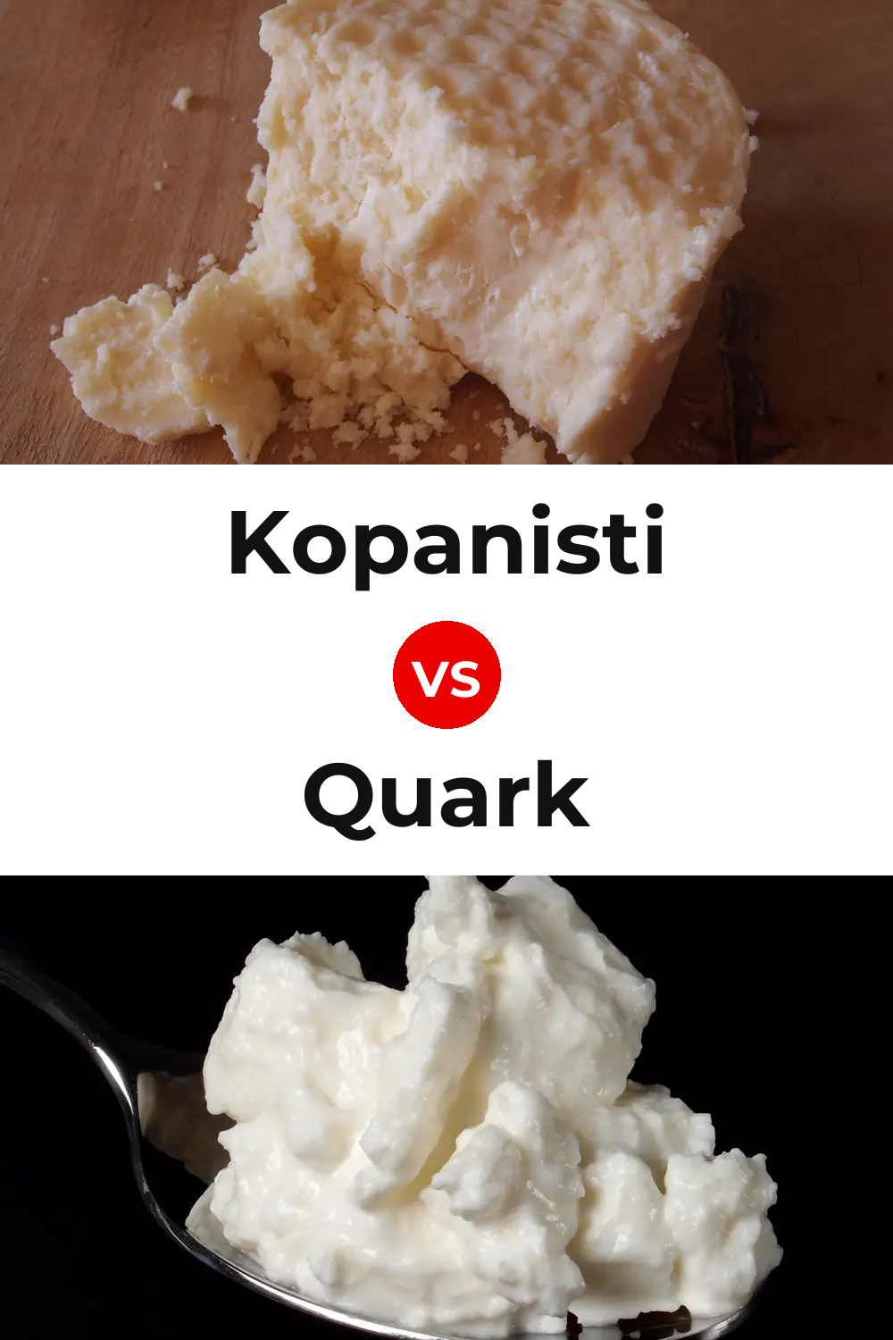 Kopanisti Cheese vs Quark Cheese Pinterest comparison