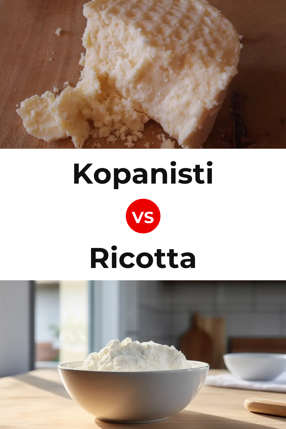 Kopanisti Cheese vs Ricotta Cheese Pinterest comparison