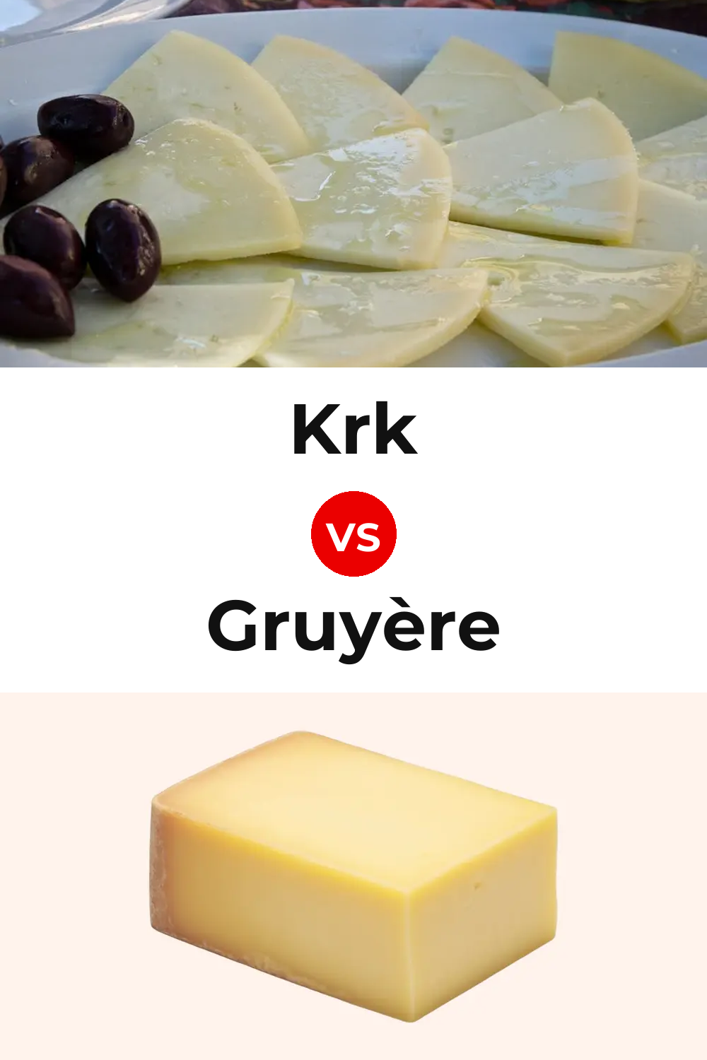Krk Cheese vs Gruyère Cheese Pinterest comparison
