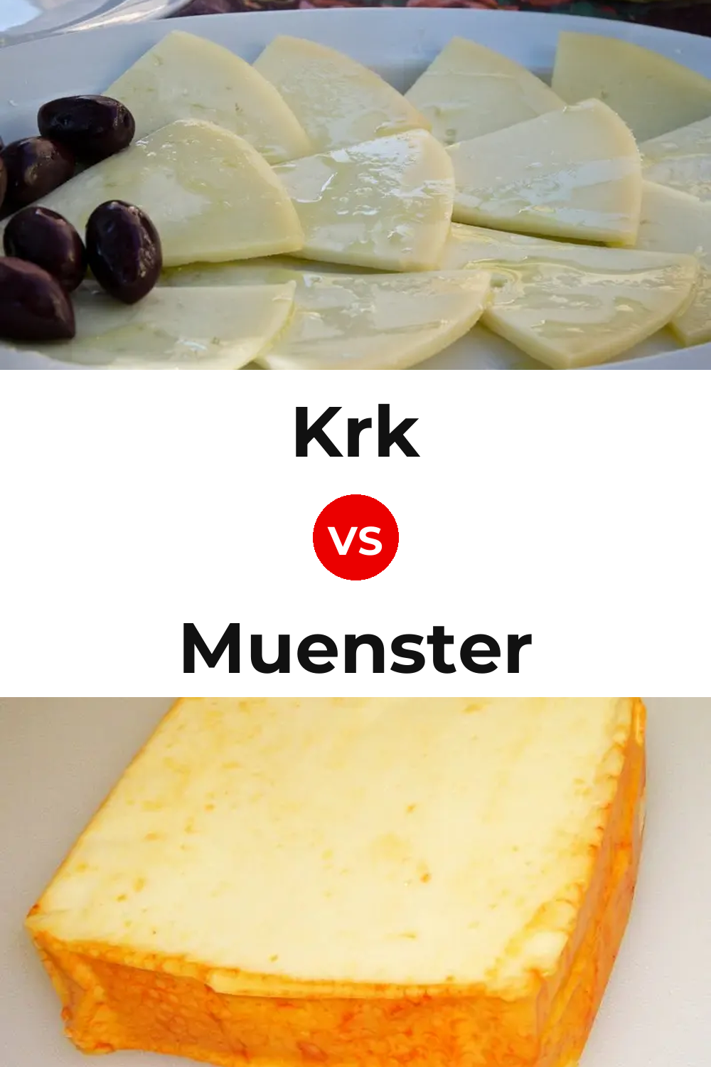 Krk Cheese vs Muenster Cheese Pinterest comparison