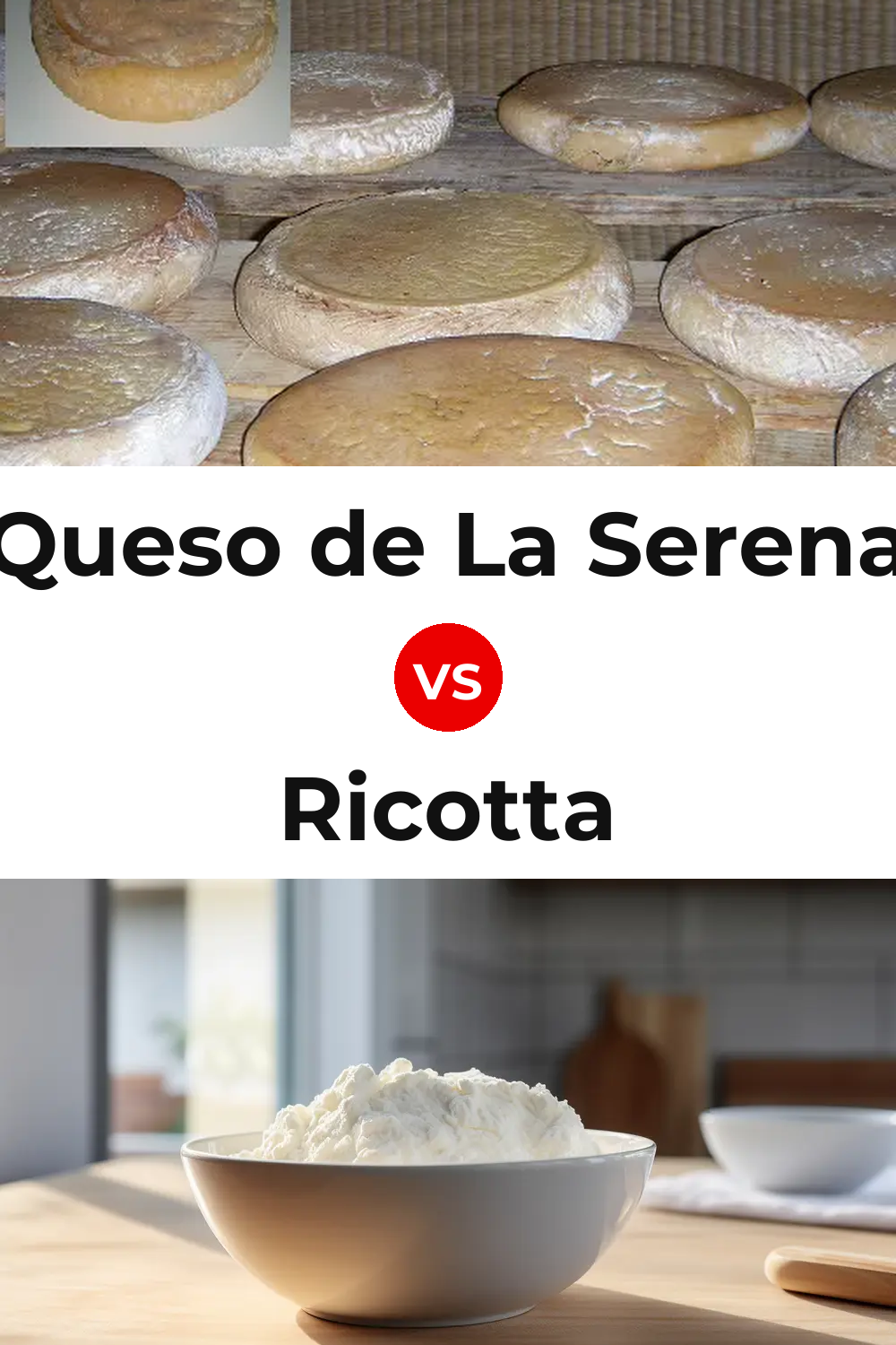 Queso de La Serena vs Ricotta Cheese Pinterest comparison