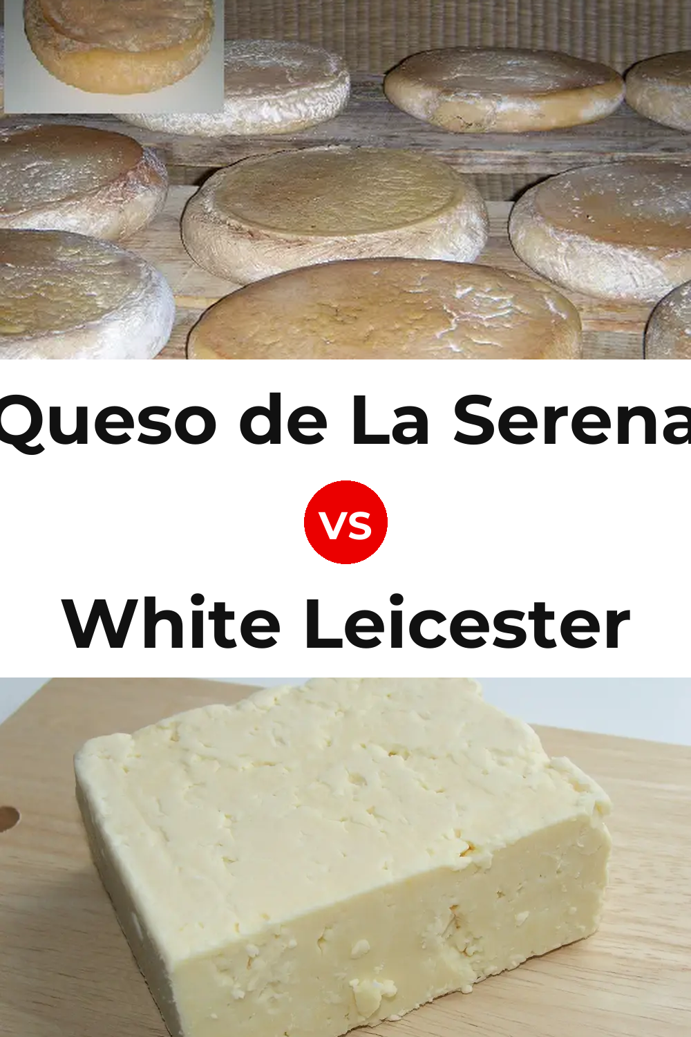 Queso de La Serena vs White Leicester Cheese Pinterest comparison