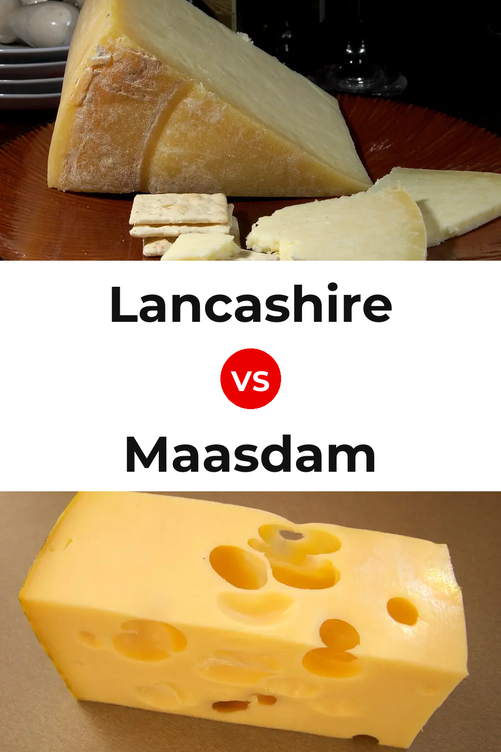 Lancashire Cheese vs Maasdam Cheese Pinterest comparison