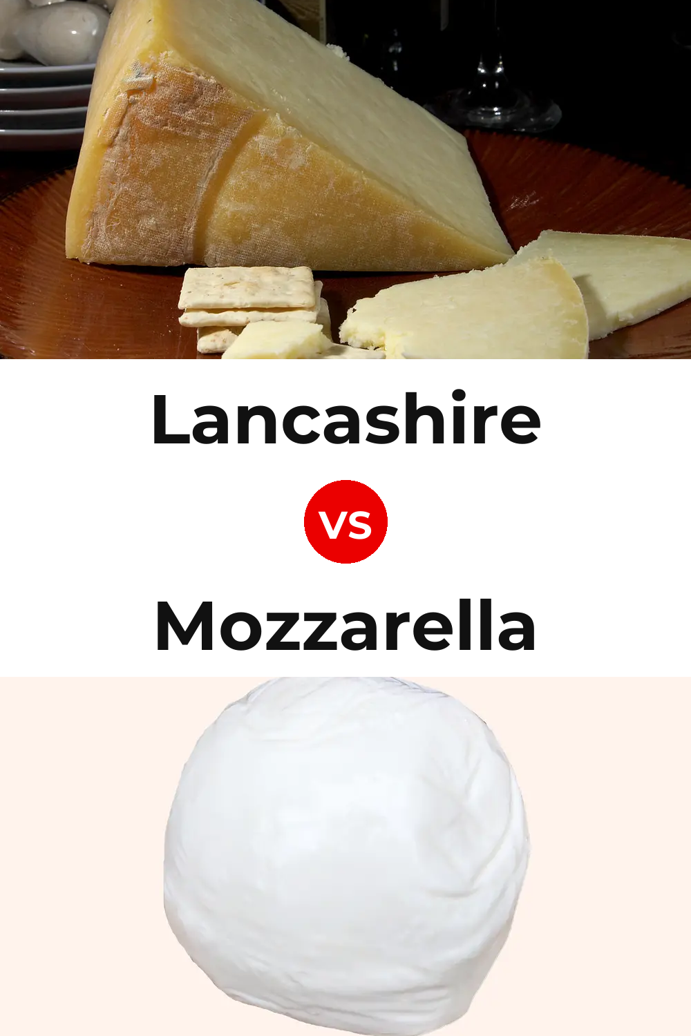 Lancashire Cheese vs Mozzarella Cheese Pinterest comparison