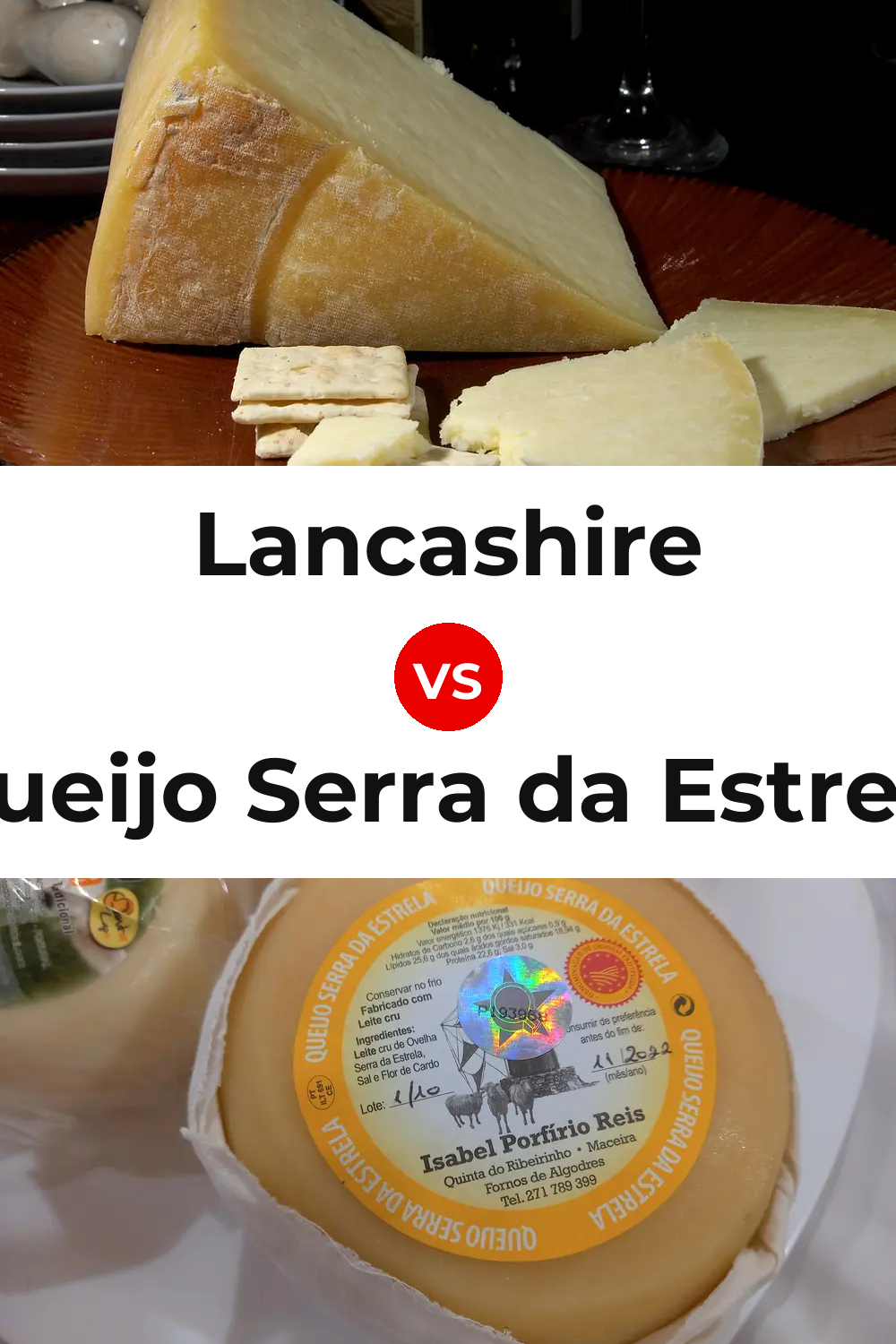 Lancashire Cheese vs Queijo Serra da Estrela Pinterest comparison