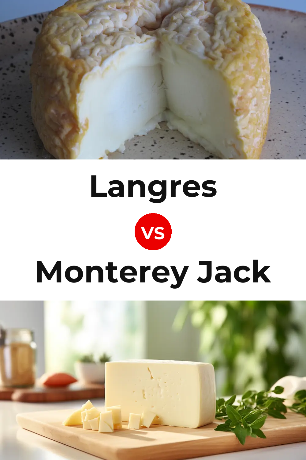 Langres Cheese vs Monterey Jack Cheese Pinterest comparison