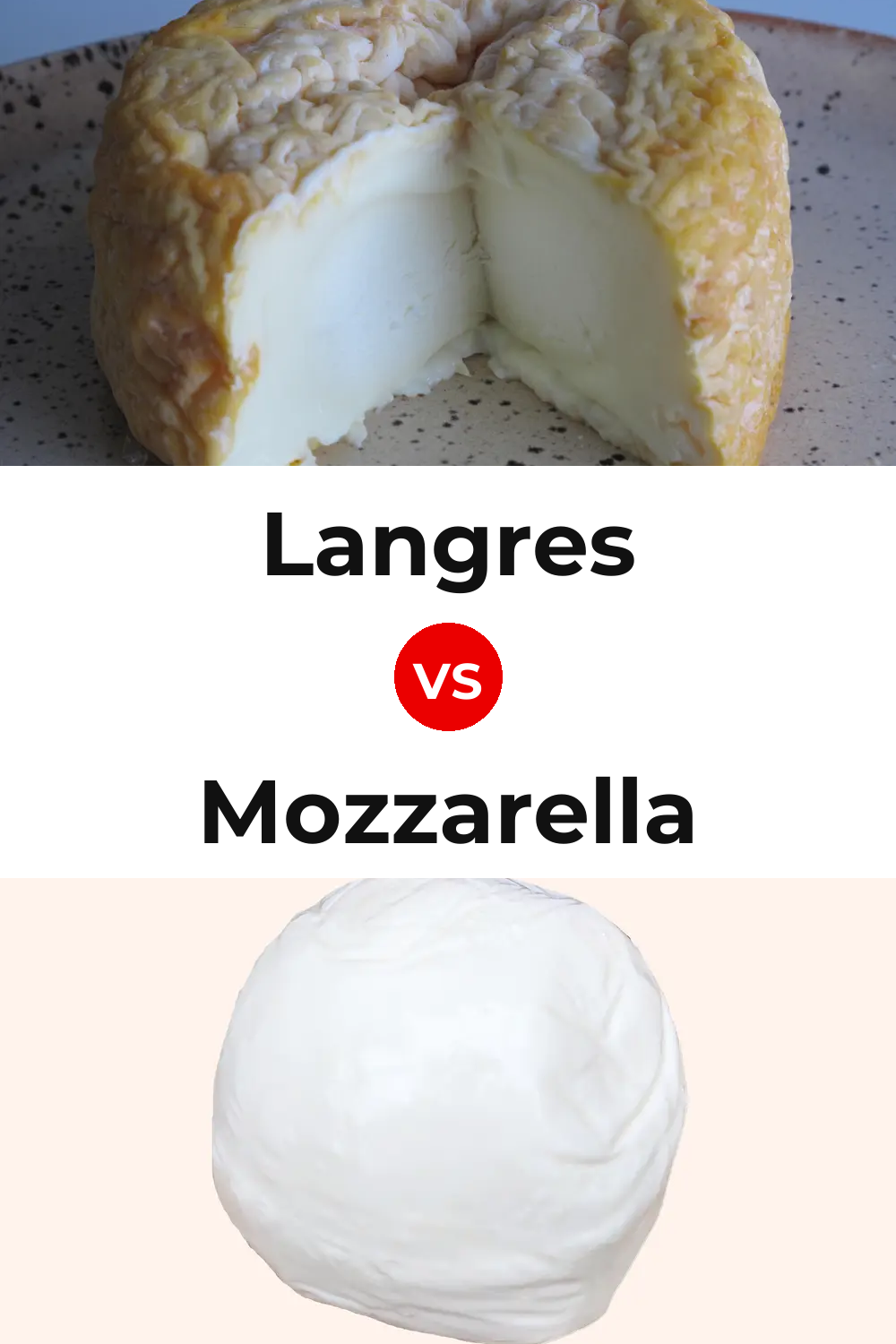Langres Cheese vs Mozzarella Cheese Pinterest comparison
