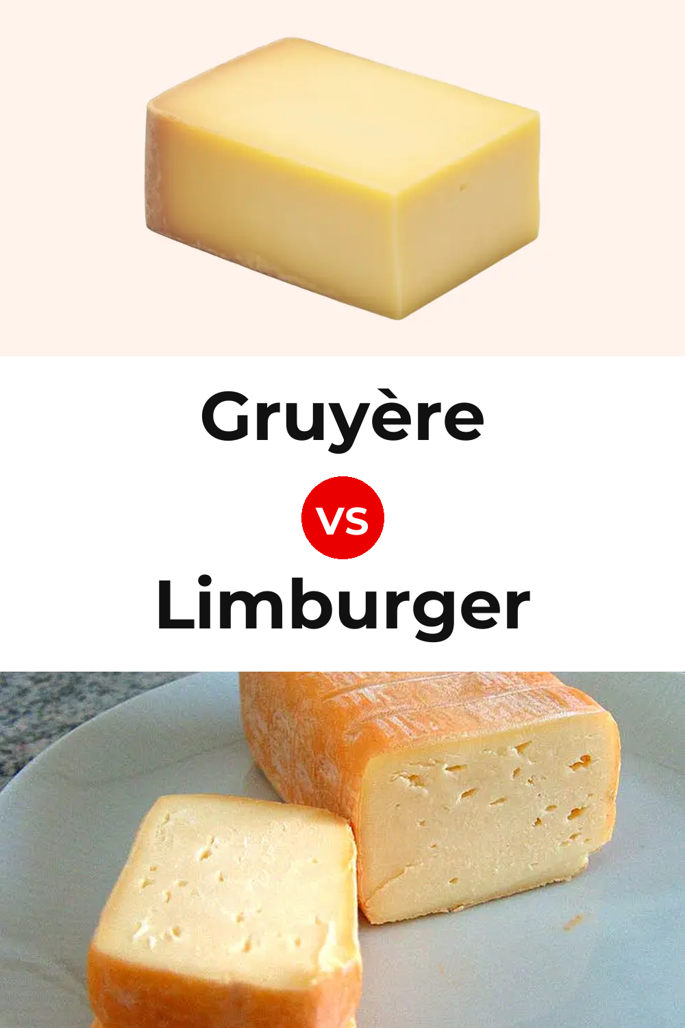 Gruyère Cheese vs Limburger Cheese Pinterest comparison