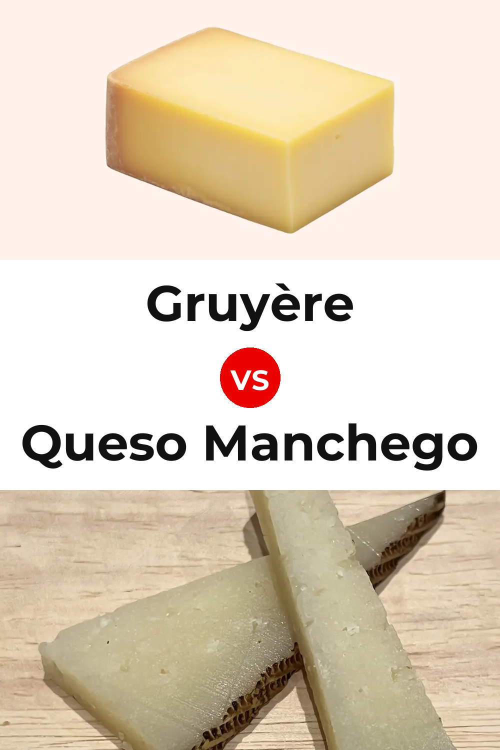 Gruyère Cheese vs Queso Manchego Pinterest comparison