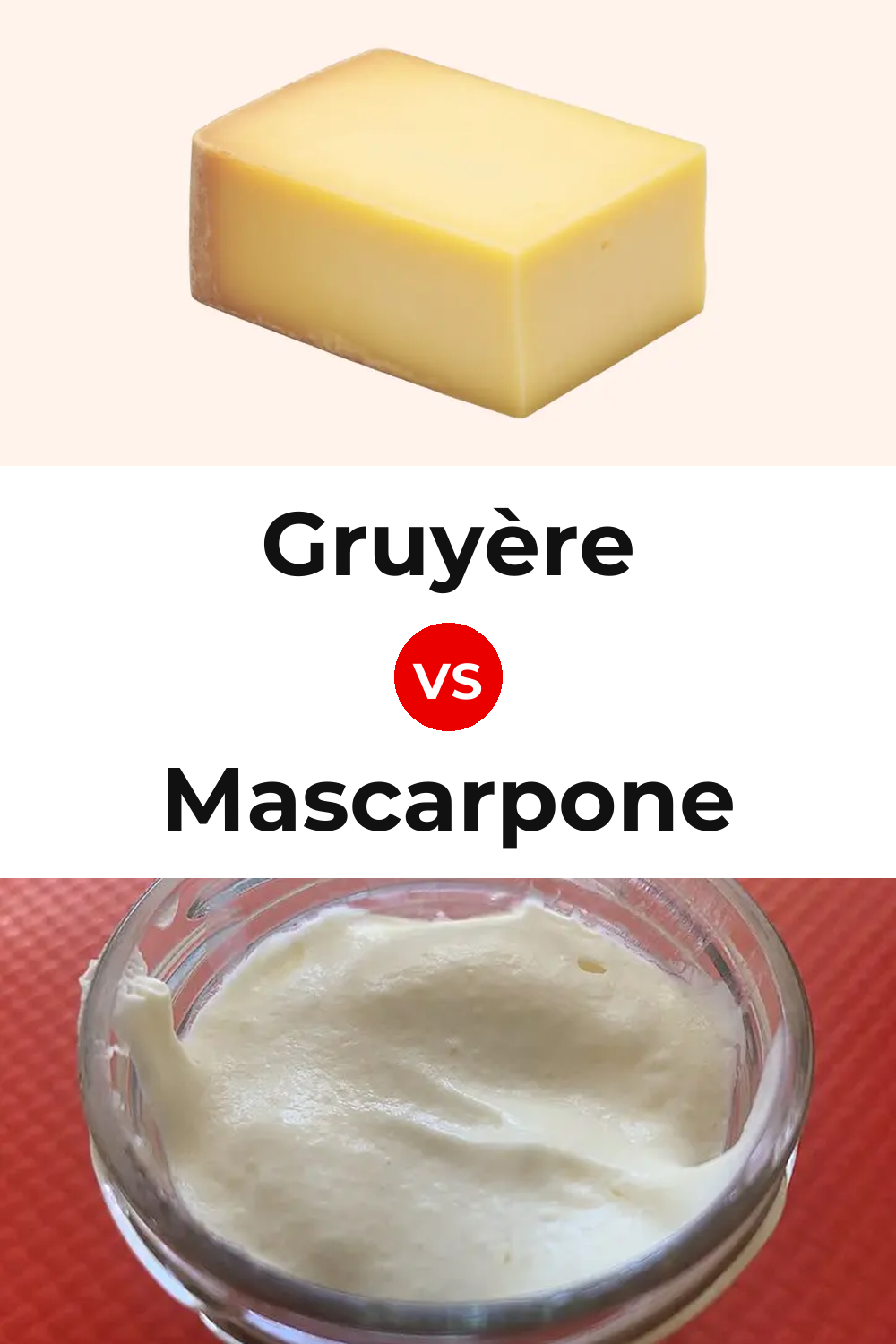 Gruyère Cheese vs Mascarpone Cheese Pinterest comparison