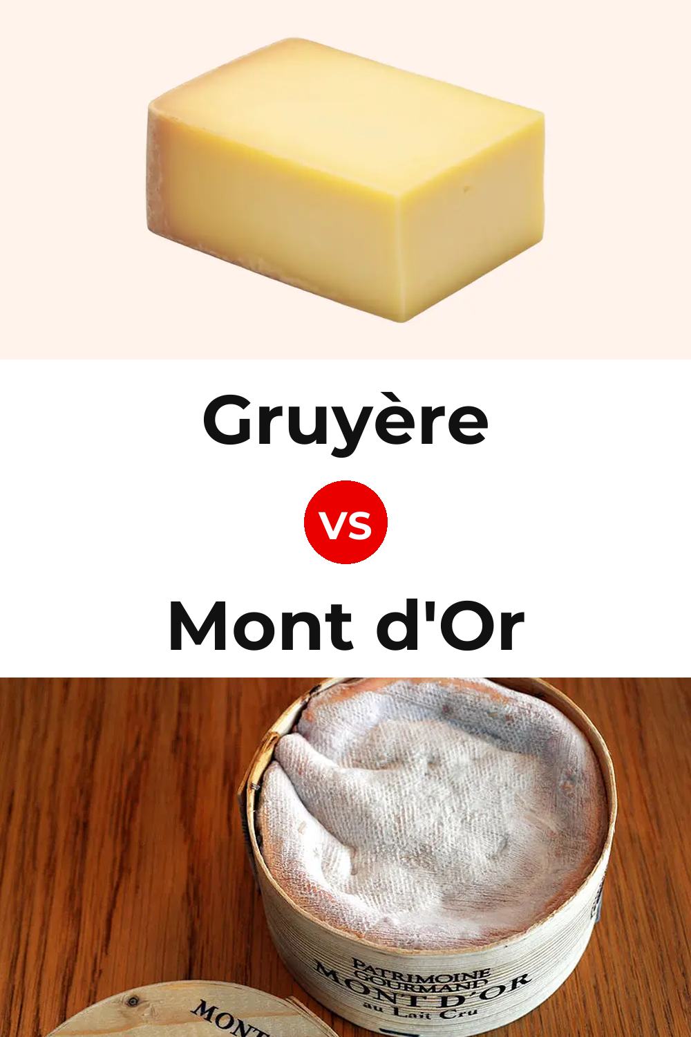 Gruyère Cheese vs Mont d'Or Cheese Pinterest comparison
