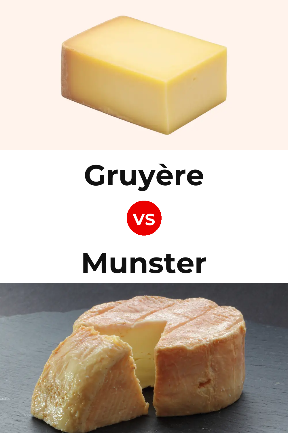 Gruyère Cheese vs Munster Cheese Pinterest comparison