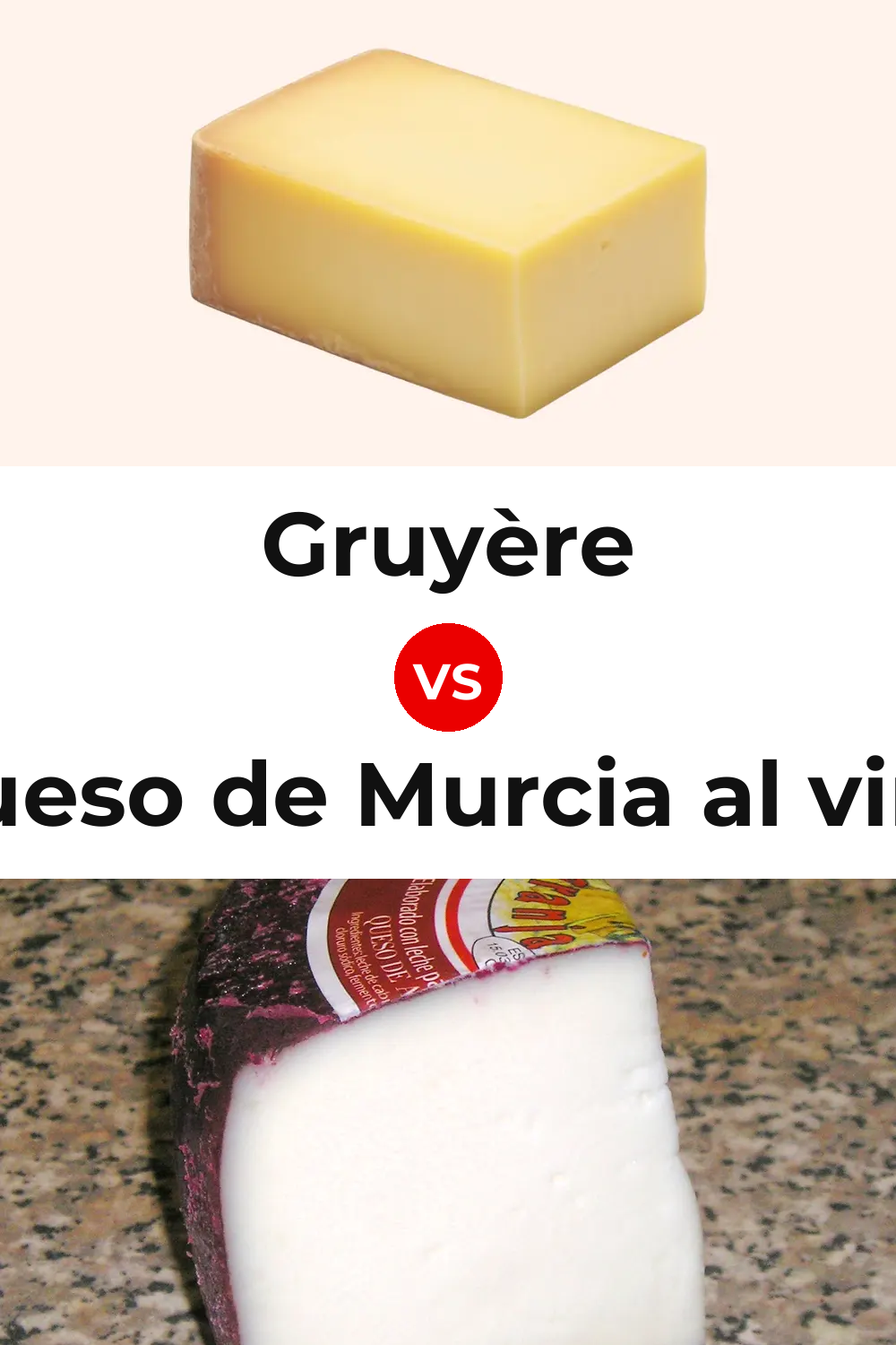 Gruyère Cheese vs Queso de Murcia al vino Pinterest comparison
