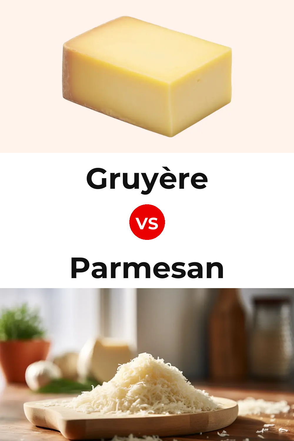 Gruyère Cheese vs Parmesan Cheese Pinterest comparison