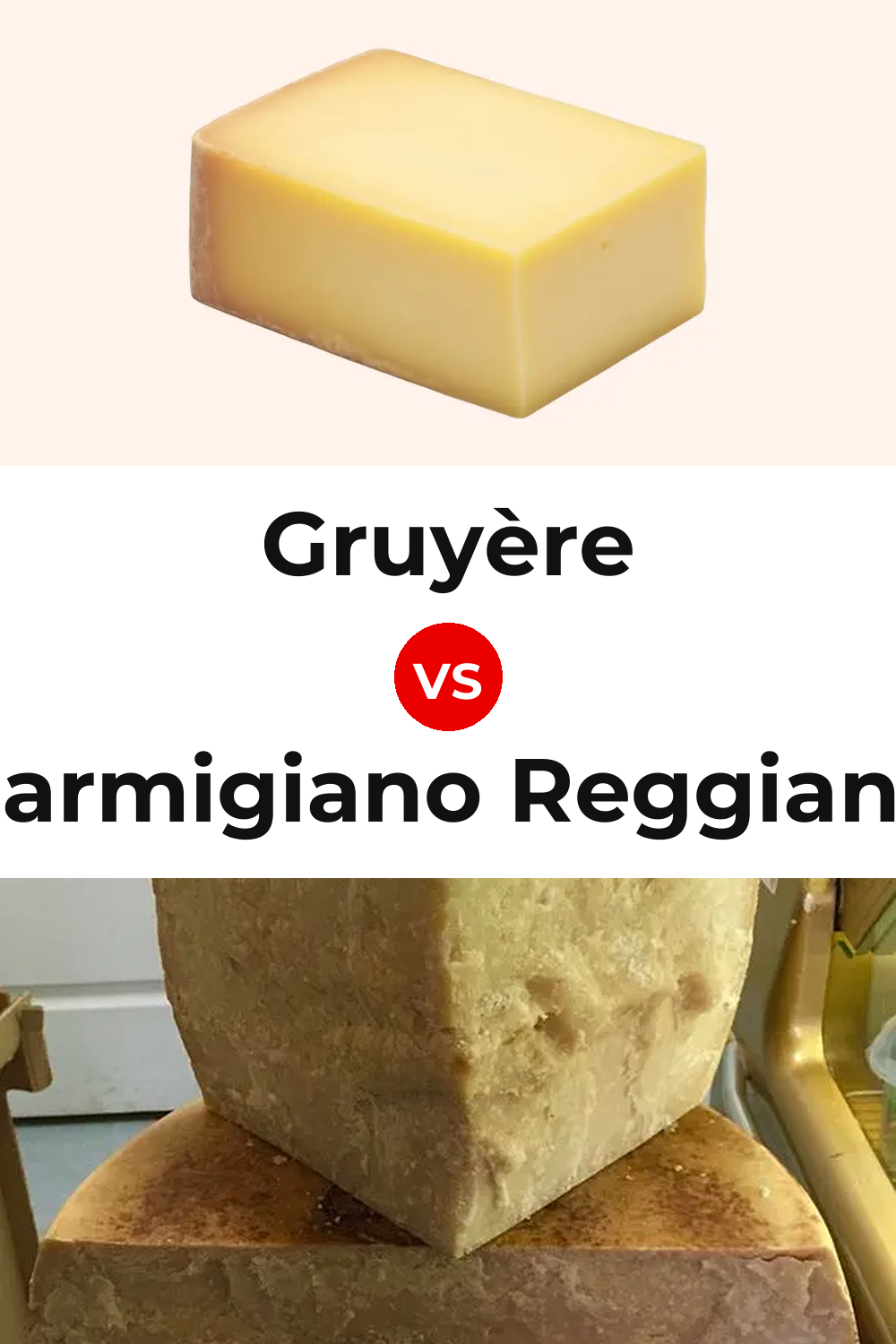 Gruyère Cheese vs Parmigiano Reggiano Cheese Pinterest comparison