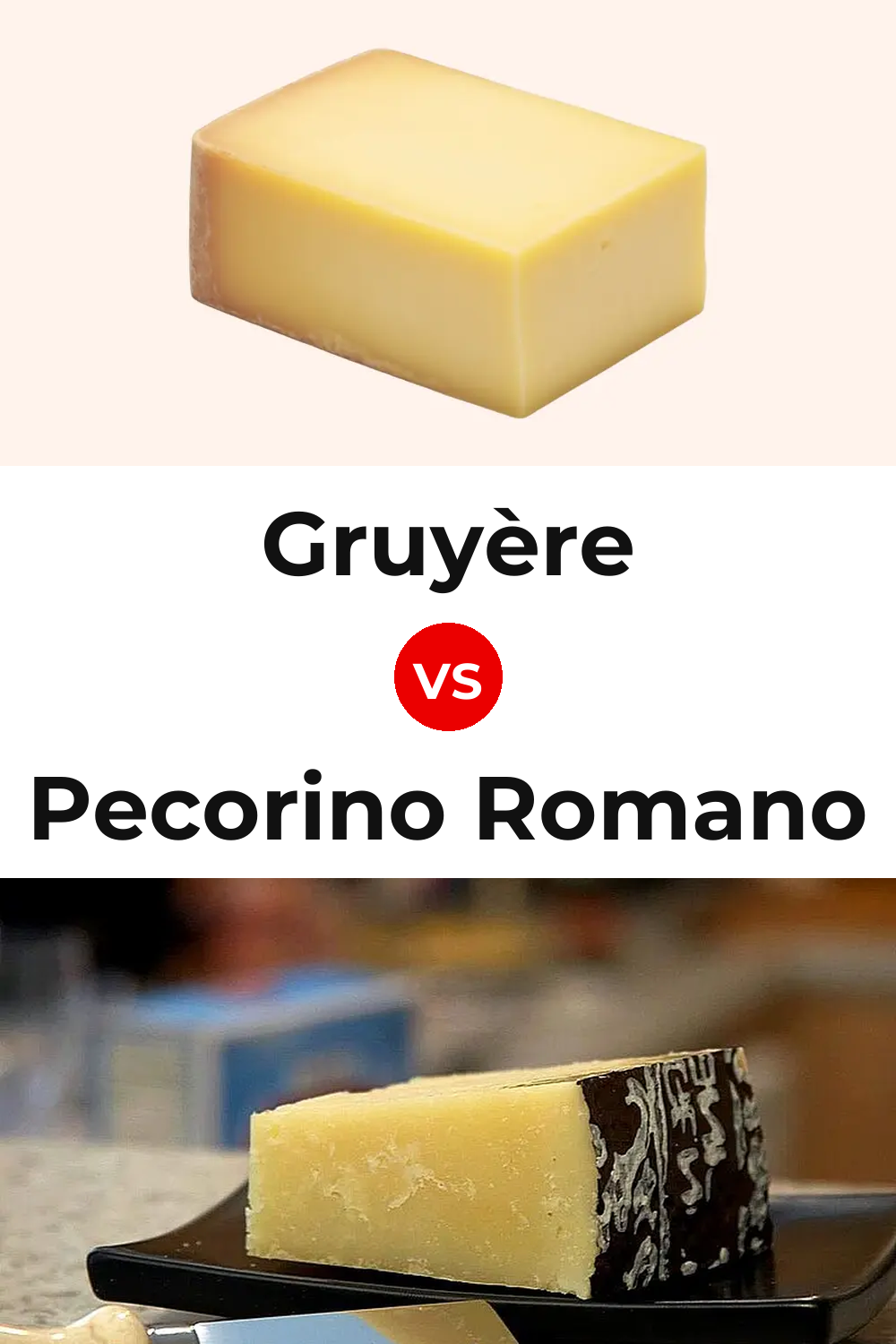 Gruyère Cheese vs Pecorino Romano Cheese Pinterest comparison