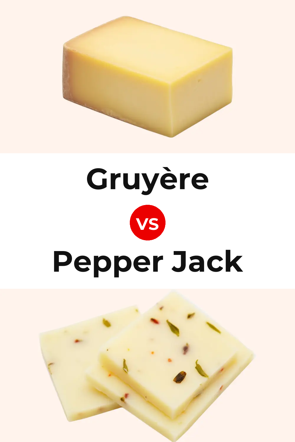 Gruyère Cheese vs Pepper Jack Cheese Pinterest comparison