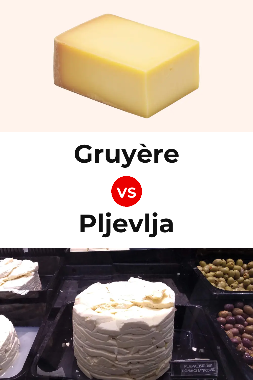 Gruyère Cheese vs Pljevlja Cheese Pinterest comparison