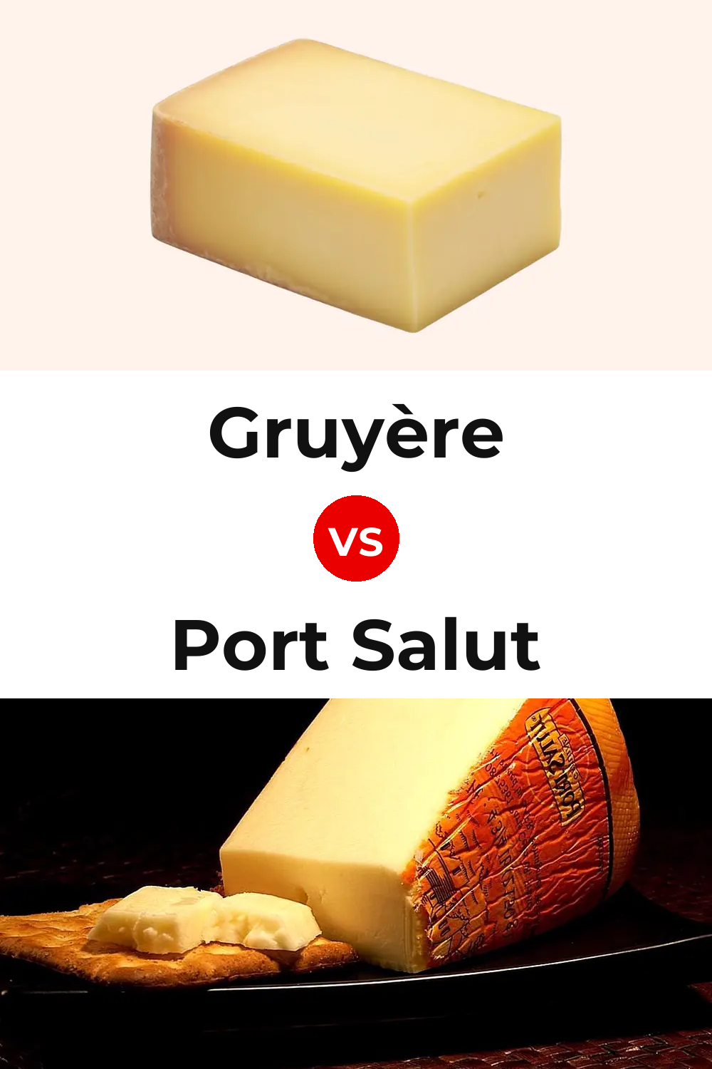 Gruyère Cheese vs Port Salut Cheese Pinterest comparison