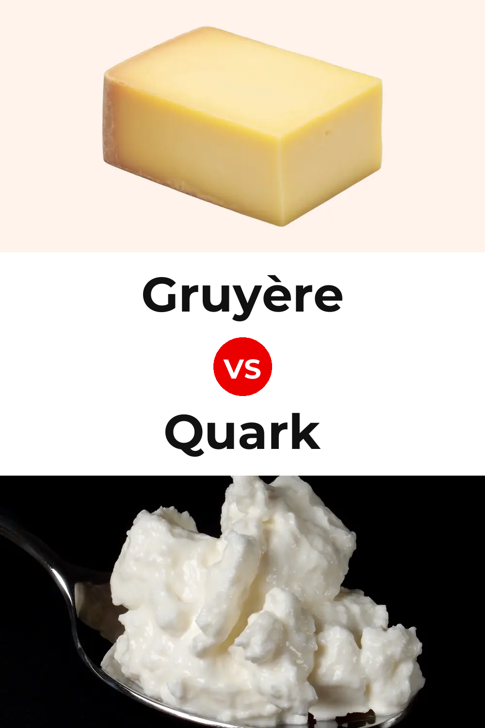 Gruyère Cheese vs Quark Cheese Pinterest comparison