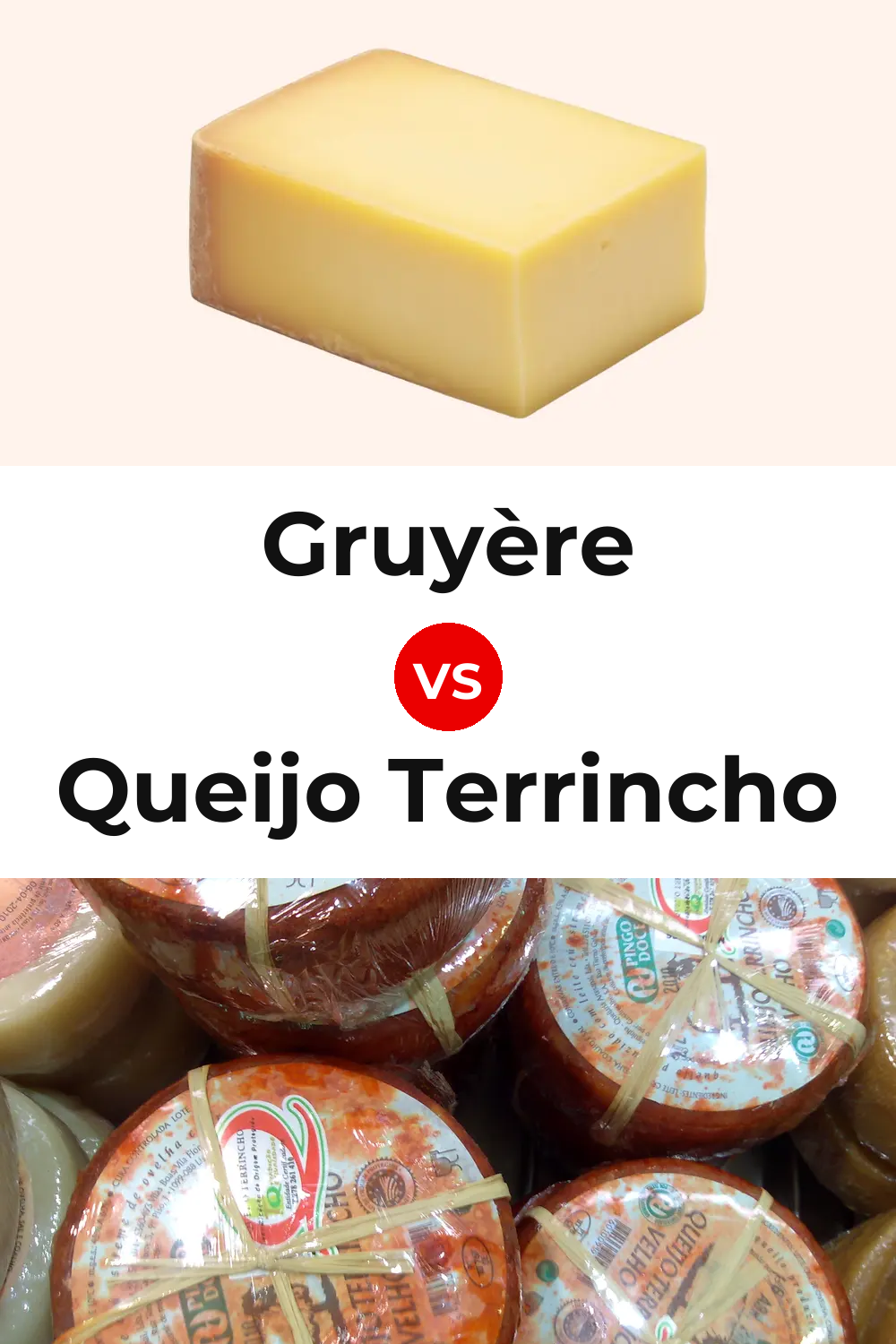 Gruyère Cheese vs Queijo Terrincho Pinterest comparison