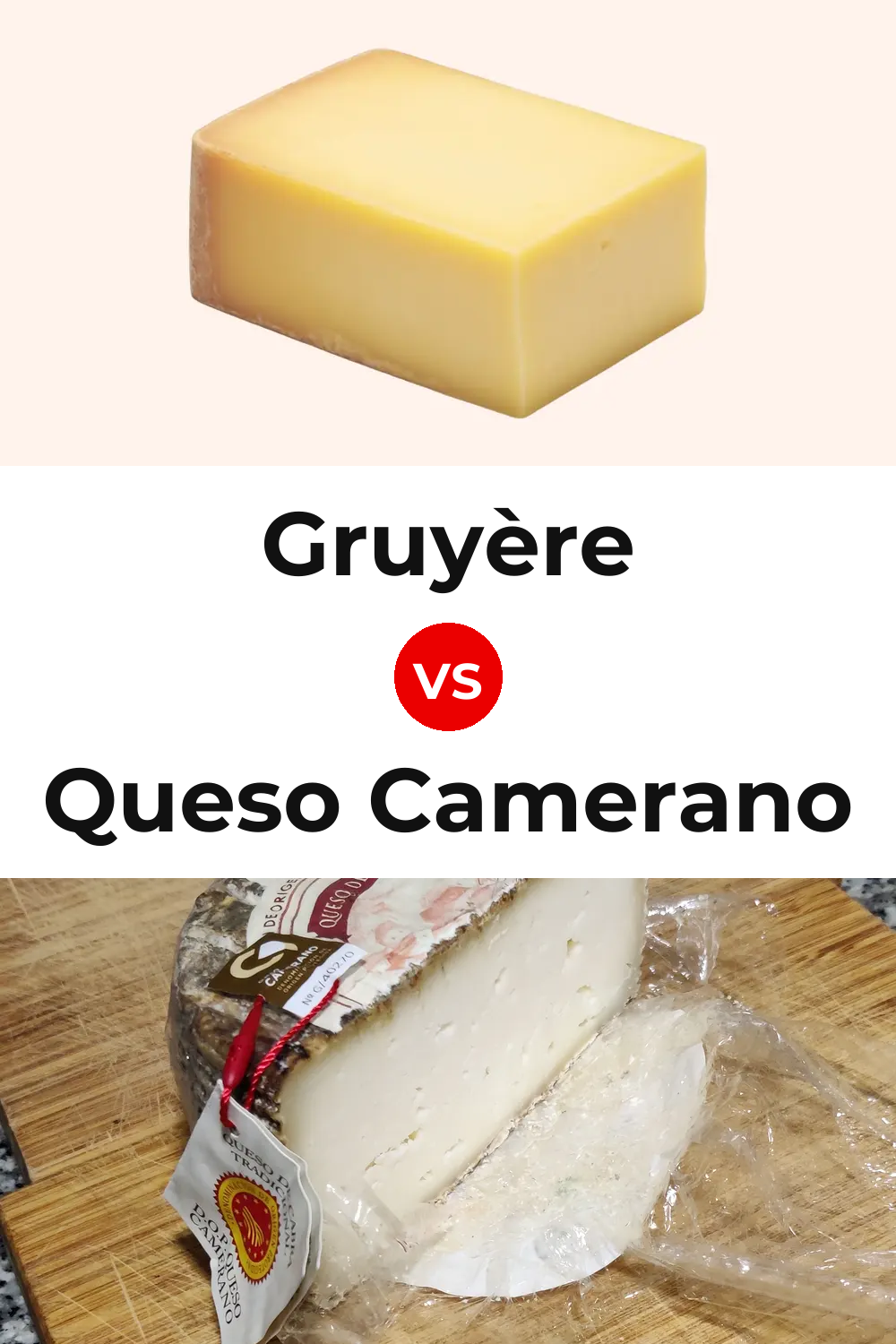 Gruyère Cheese vs Queso Camerano Pinterest comparison